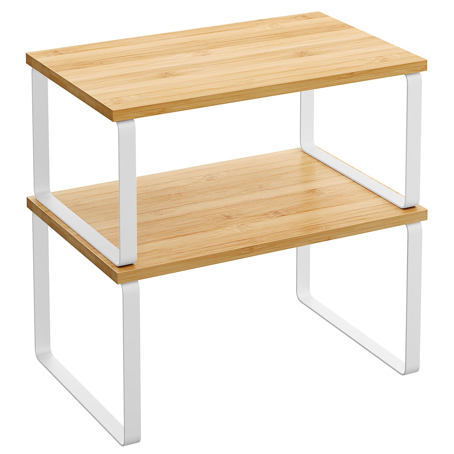 SONGMICS Cabinet Organizer Shelf, Set of 2 Kitchen Counter Shelves, Kitchen Storage, Spice Rack