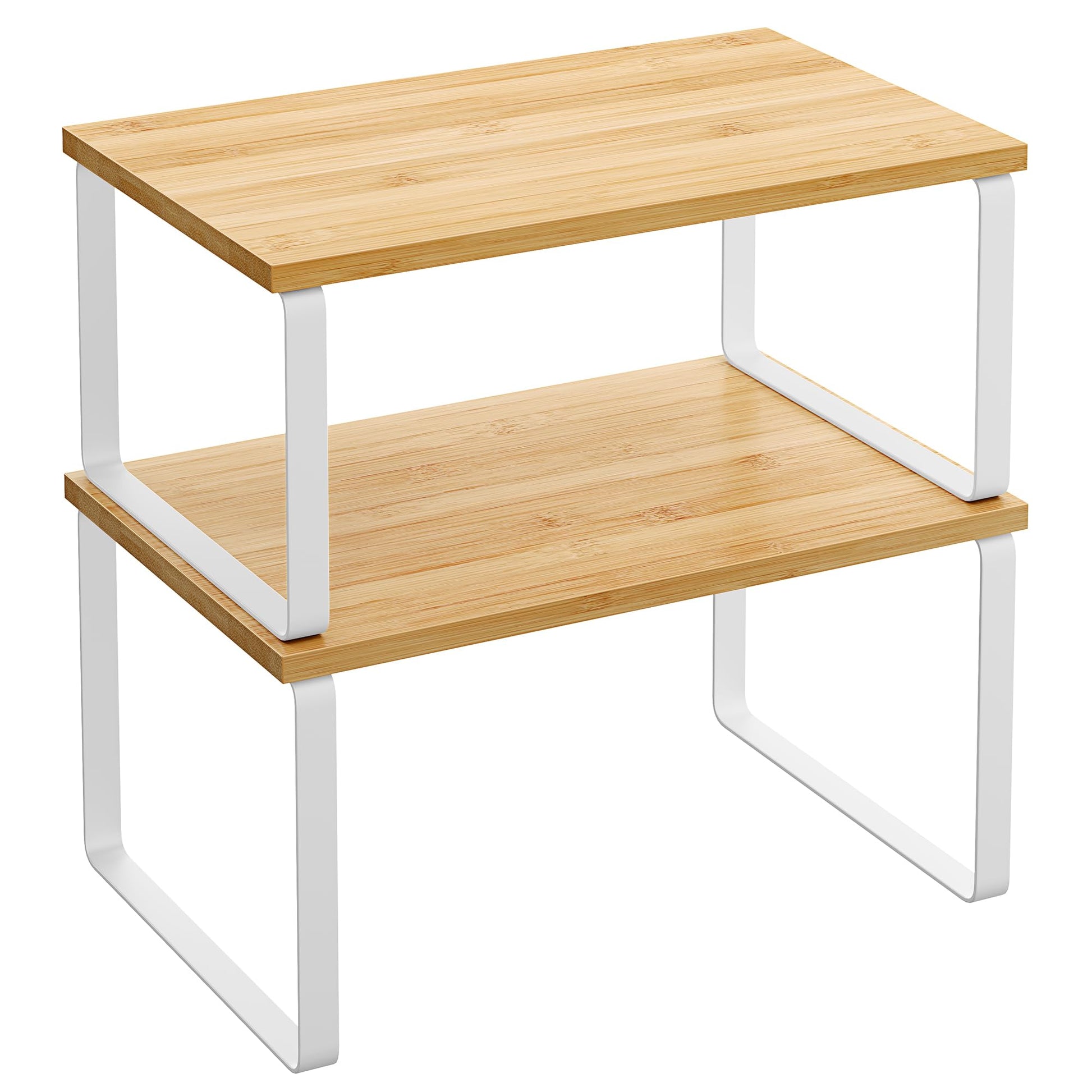 SONGMICS Cabinet Organizer Shelf, Set of 2 Kitchen Counter Shelves, Kitchen Storage, Spice Rack