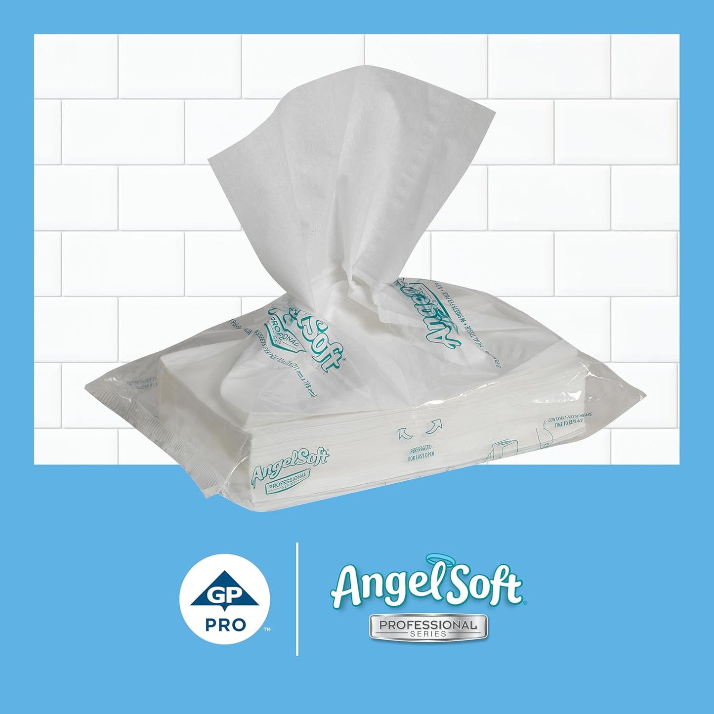 Georgia-Pacific Angel Soft Professional Series Polyflex 2-Ply Facial Tissue Paper (47580),96 Sheets Per Pack, 54 Bulk Tissue Packs Per Case, Fits Any Dispenser