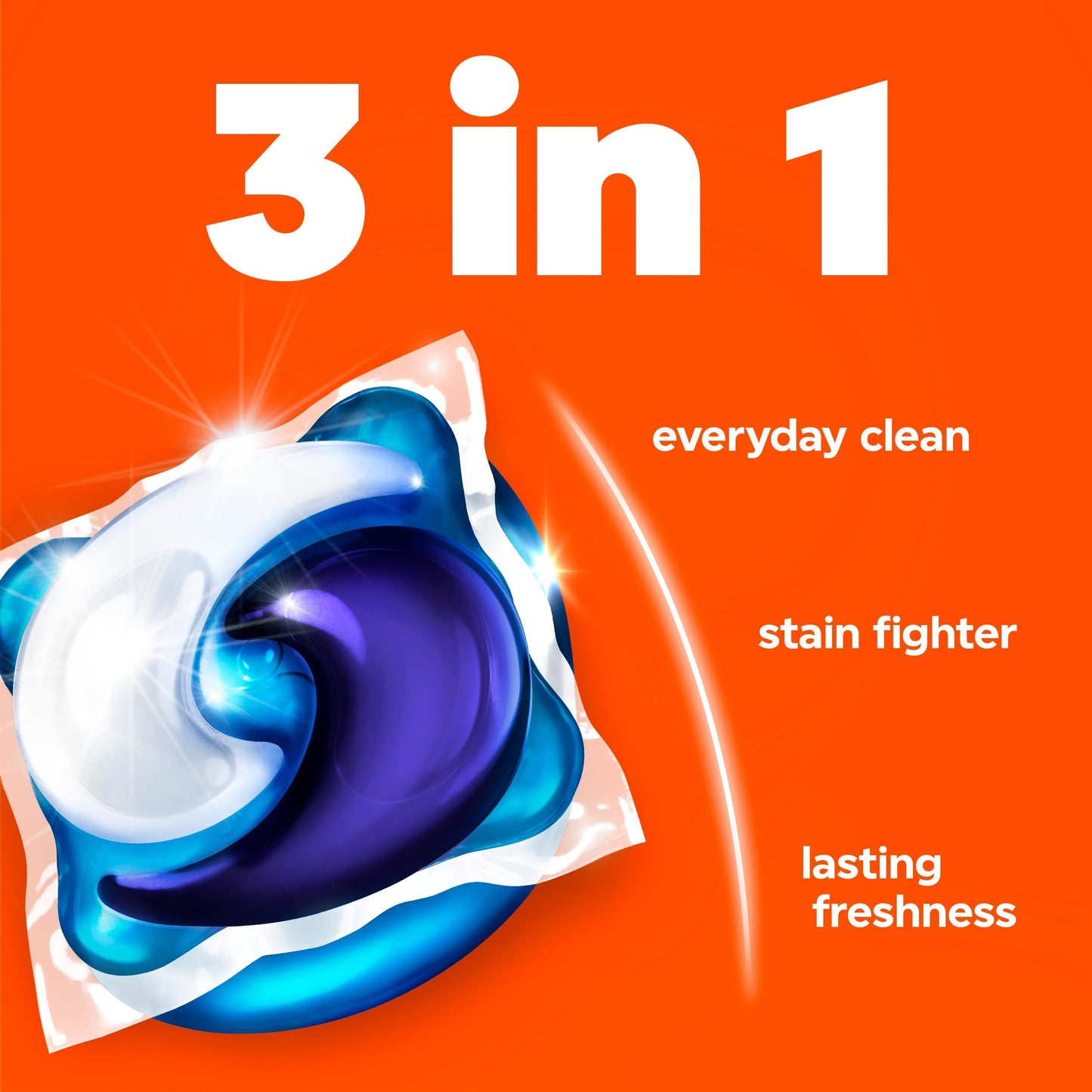 Tide PODS laundry detergent pacs, 3-in-1 Stain Remover, Odor Fighter, Color Protector, 42 Count, HE
