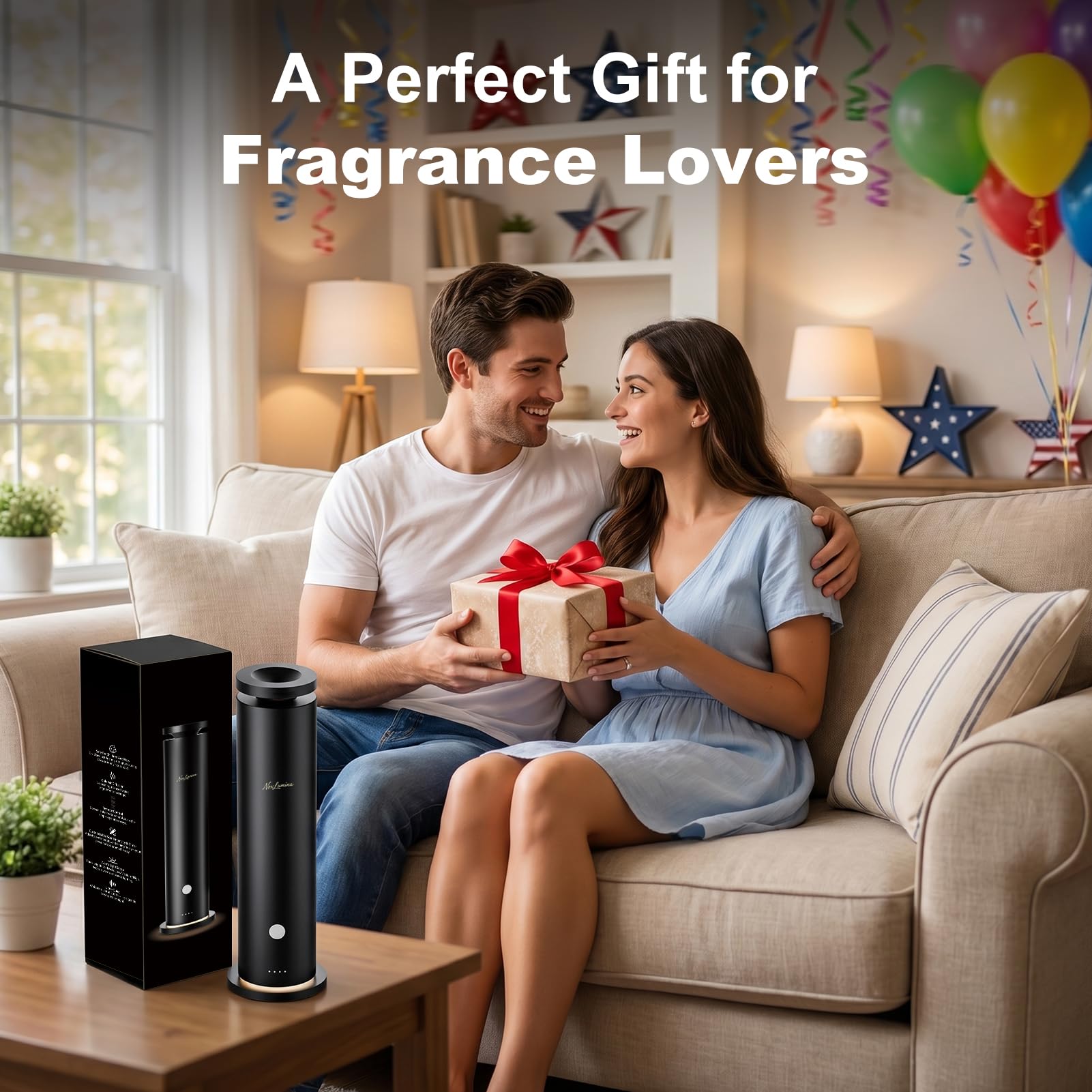 NoxLumina Waterless Diffuser Pro with 5 Scent Oils, Luxury Hotel-Class Essential Oil Diffuser