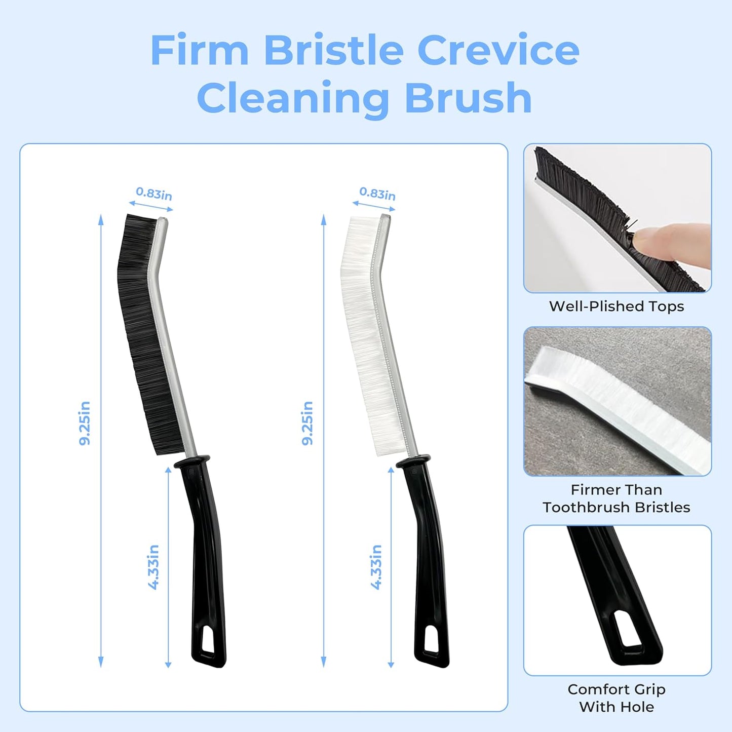 Crevice Cleaning Brush, Hard-Bristled Gap Scrub Brush, Toilet Gap Cleaning Brush Tool, for Scrub Small Spaces, Kitchen, Bathroom, Corner, Grout, Sink, Window Tracks, Hinges, 6pcs