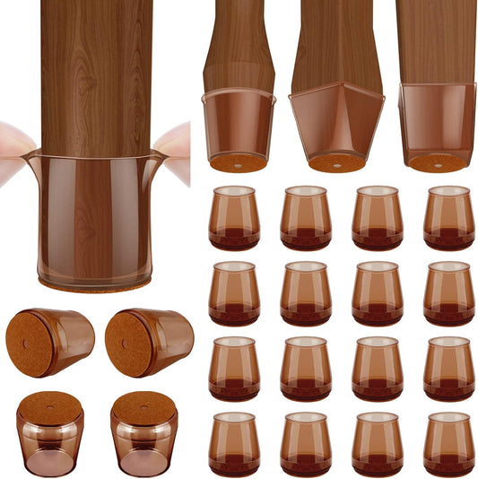 BALEINE 16 Pack Silicone Chair Leg Floor Protectors, Stool Leg Protectors Cap, Non-Slip Chair Leg