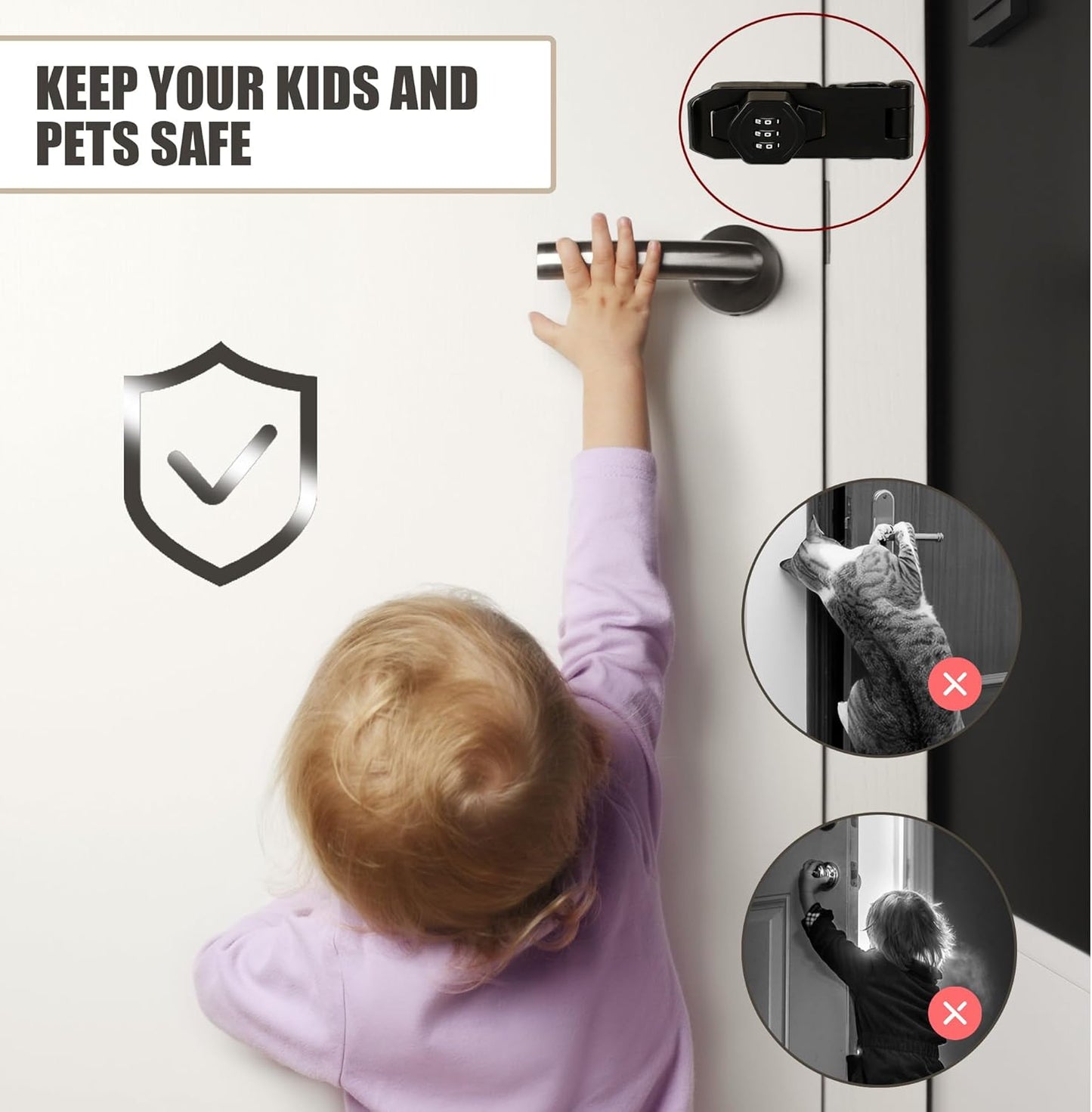 Password Rotary Hasp Locks, Digit Combination Lock Door Security Slide Latch Door Lock for Drawers, File Cabinets, Cabinets, Interior Doors, Barns, Garage Doors, Fence (5 Inch)