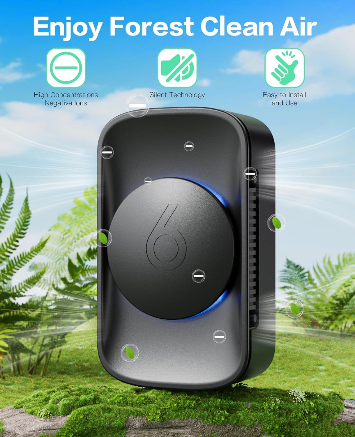 Plug-In air ionizer for Home (6 Pack),Negative Ion Air Quiet Air ionizer Freshener for familly, Bedroom,Office,Kitchen,Mini eliminator for Odor,Pets Air Cleaner 6 Pack