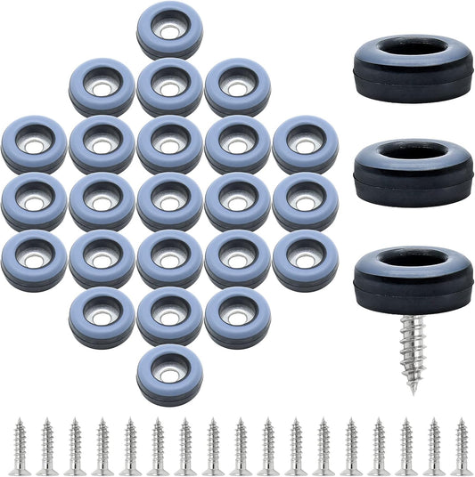 24pcs 3/4" (19mm) Screw on Furniture Sliders, Teflon Chair Leg Slides, Round Furniture Glides with