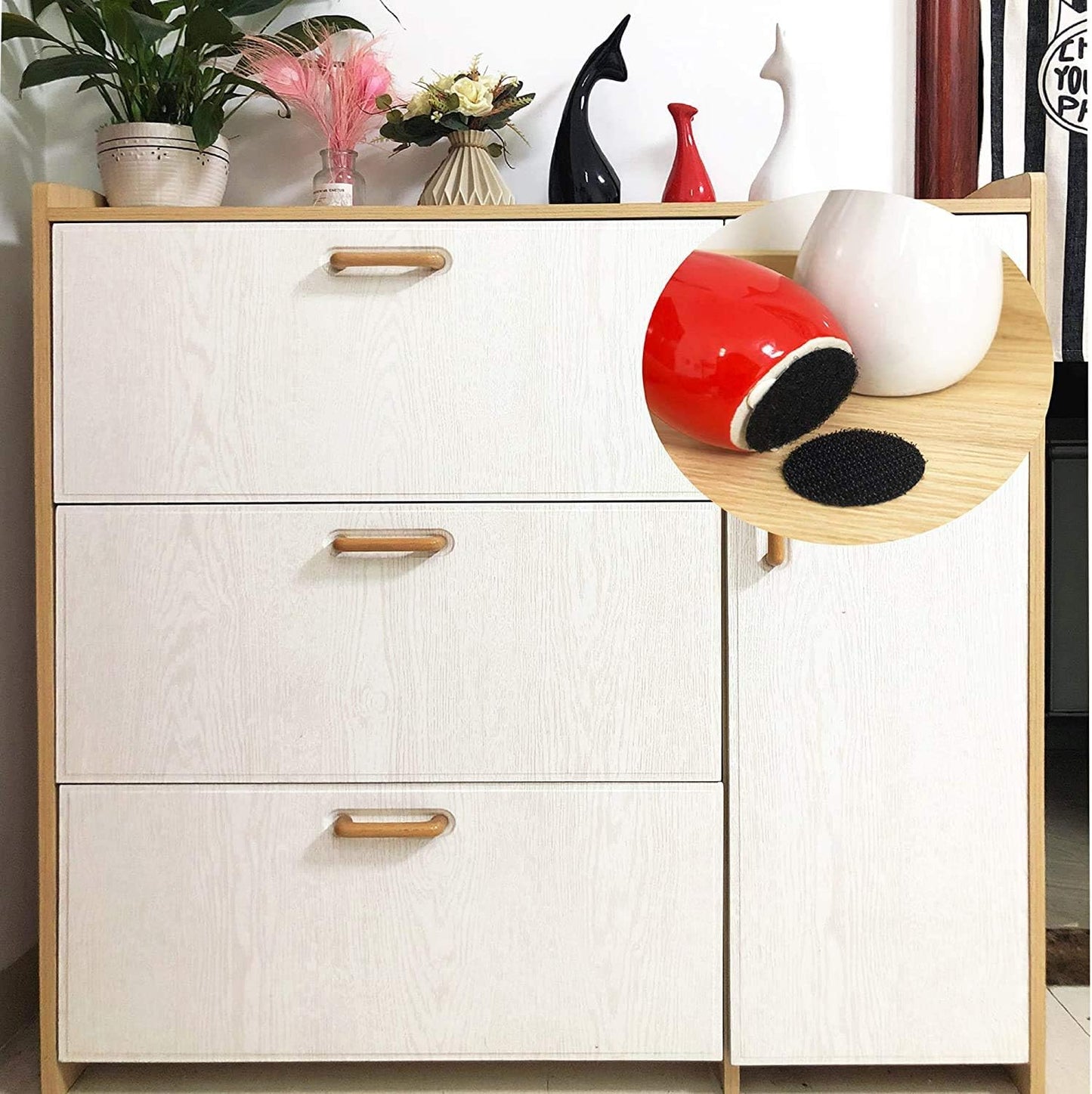 BRAVESHINE Double Sided Adhesive Tapes - 24PCS Sticky-Back Hook and Loop Tapes - Self-Adhesive Sticky Tape - Carpet Pad Mounting Tape for Wall Decorations or Tools Hanging - Round 2 inch