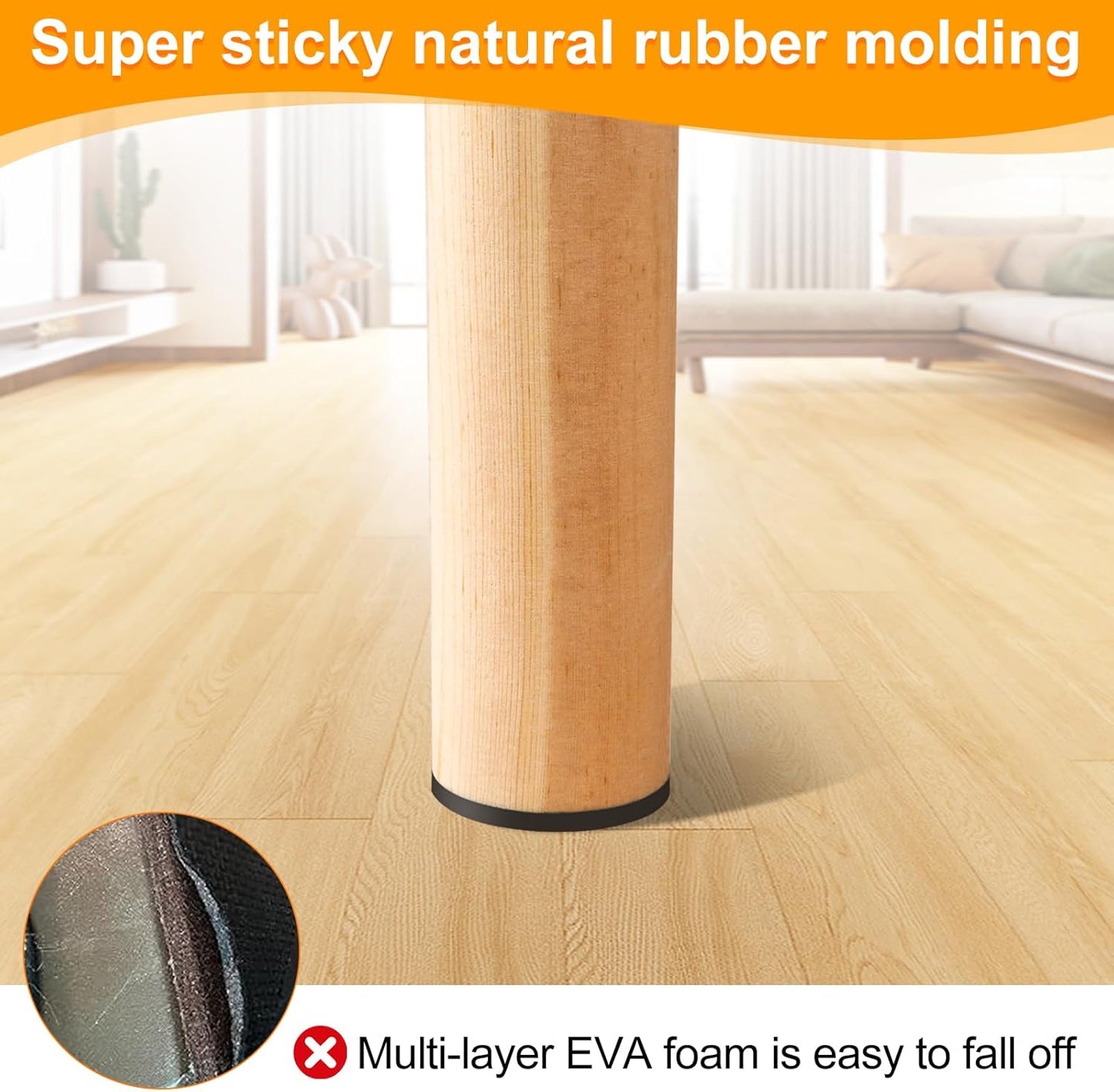 CHUNZEXI Non Slip Furniture Pads - 32 Premium Furniture Grippers Self Adhesive Rubber Furniture Feet, Anti Slide Furniture Hardwood Floor Protector for Keep Couch Stoppers (1.5 inch Round)