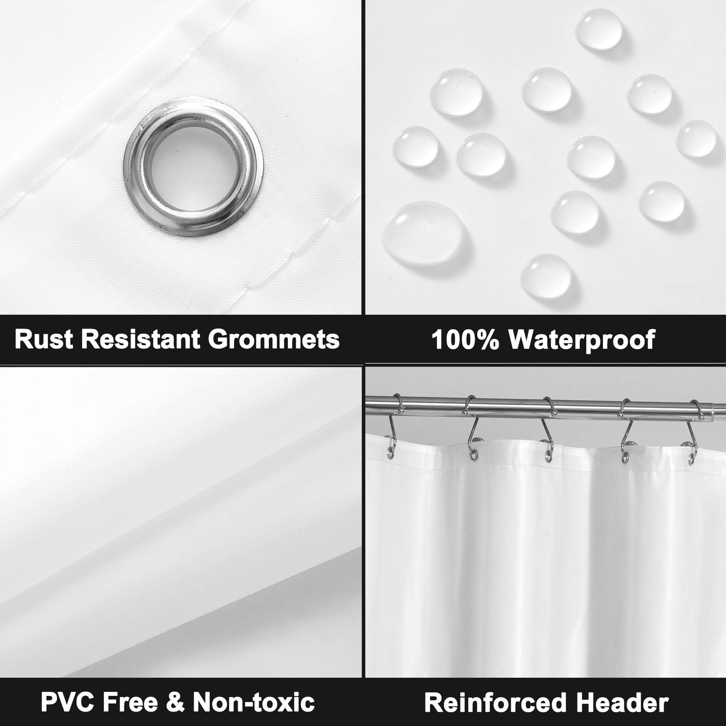 Barossa Design White Shower Curtain Liner Standard Size