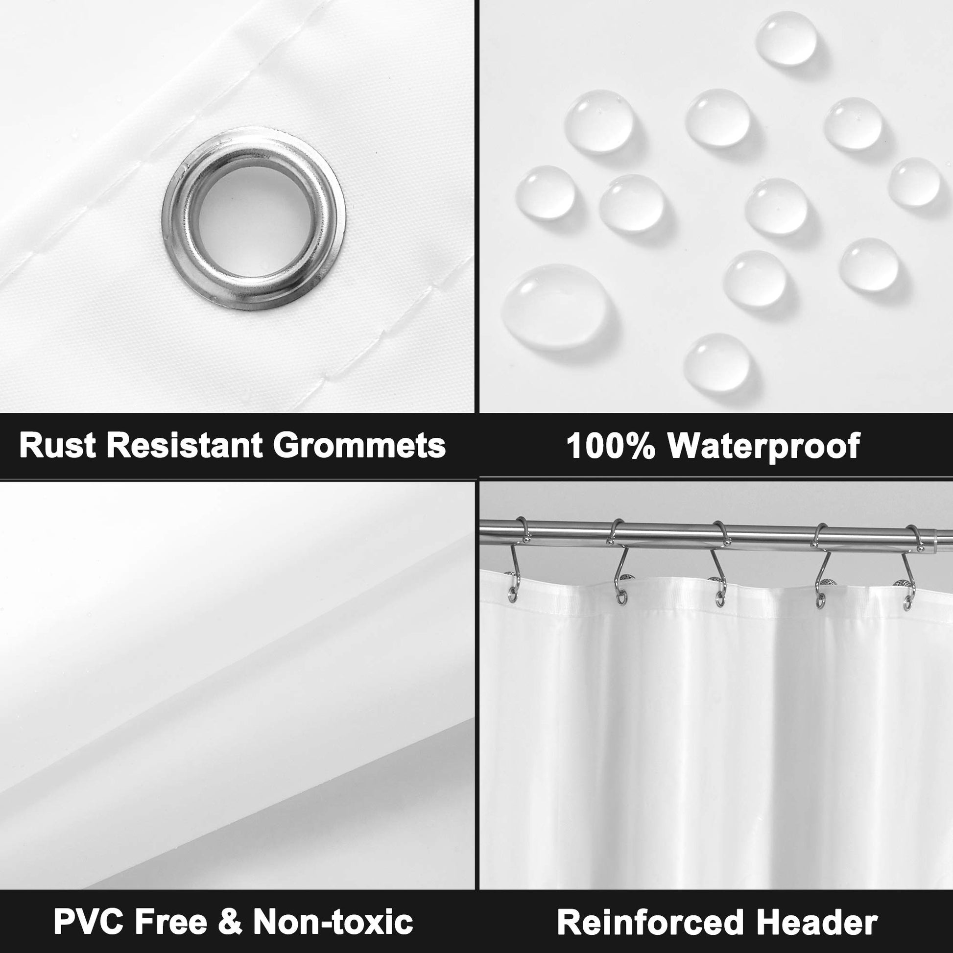 Barossa Design White Shower Curtain Liner Standard Size