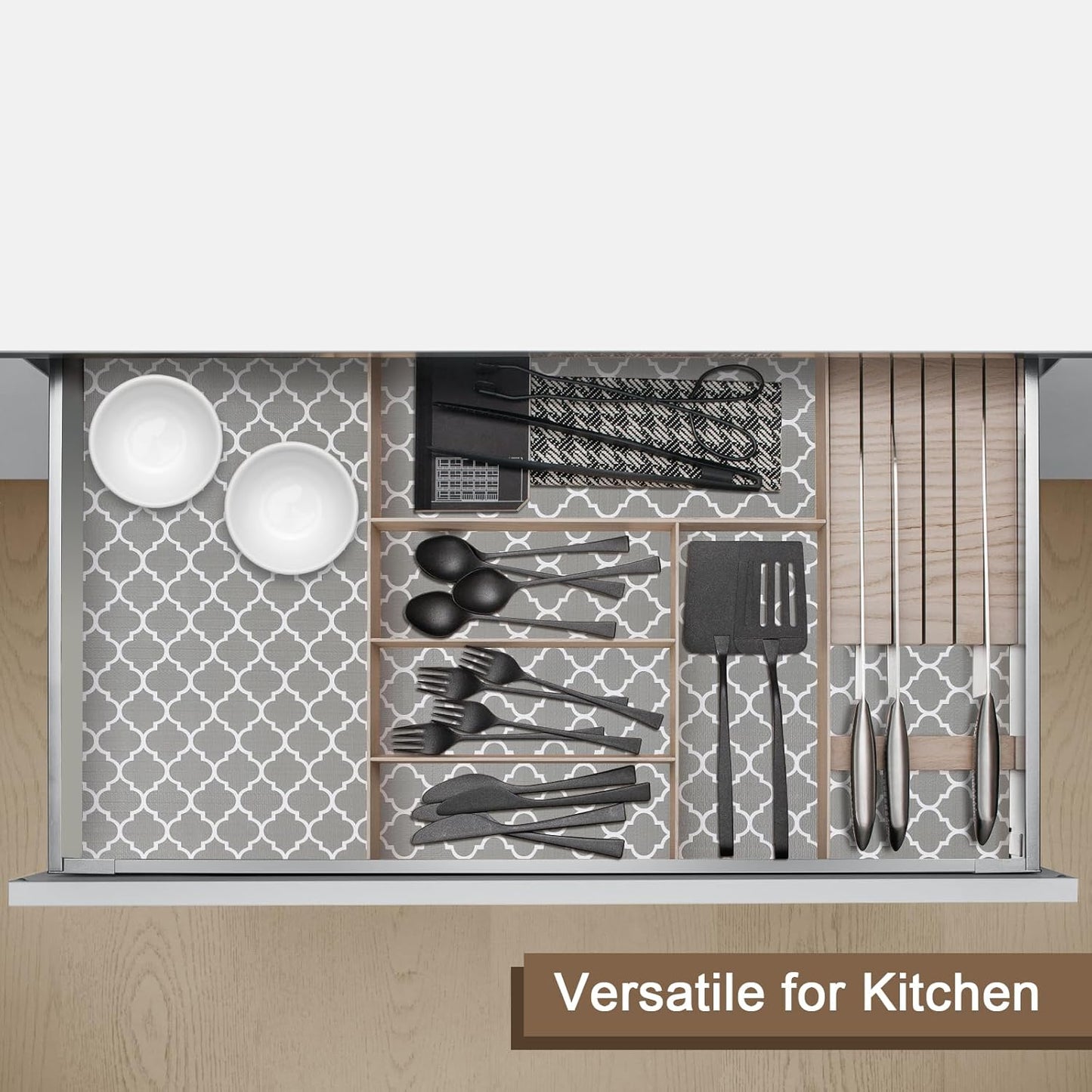 OcePor Non-Adhesive Drawer and Shelf Liner 17.5IN x 20FT，Non Slip Cabinet and Cupboard Liner, Kitchen Cabinet Liners for Shelves, Waterproof Drawer Shelf Liners for Cabinets/Bathroom Cupboard