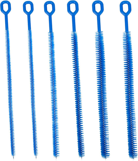 6pcs 12.4in Extra Long Straw Brushes for Stanley, 4 Diameters Full Bristles Coverage Straw Cleaner Brushes Reusable Cleaning Accessories for Tumbler Sippy Cup Bottle Tube(Blue)