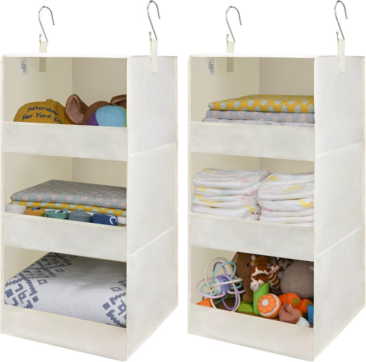 GRANNY SAYS 3-Shelf Hanging Organizer, Foldable Hanging Closet Storage, Closet Shelves Organizer