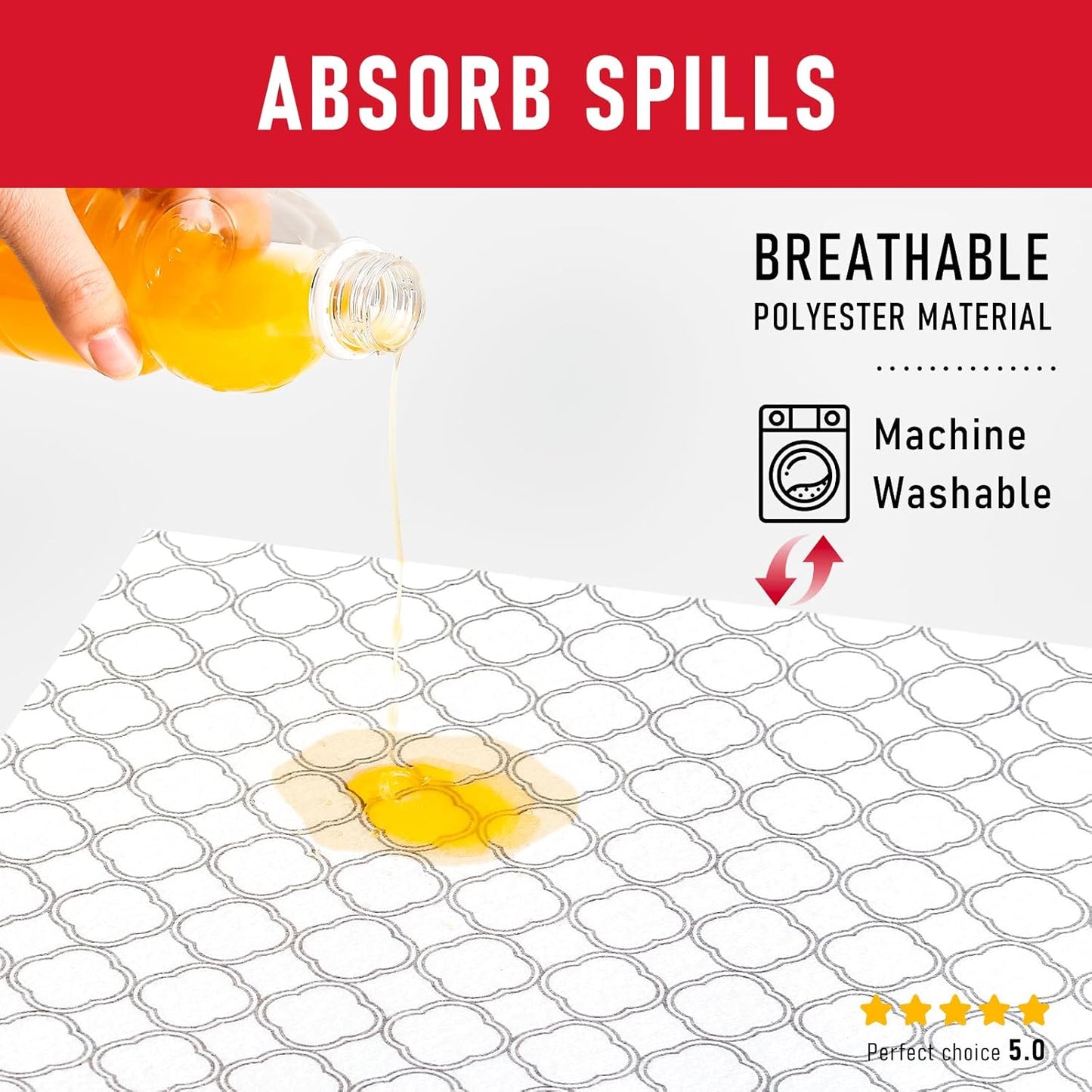 Cooyes Non Slip Refrigerator Liners, 2 in 1 Absorbent Fridge Liners and Fresh Mats Machine Washable, Refrigerator Shelf Paper for Glass Shelves Kitchen Cabinet Drawer