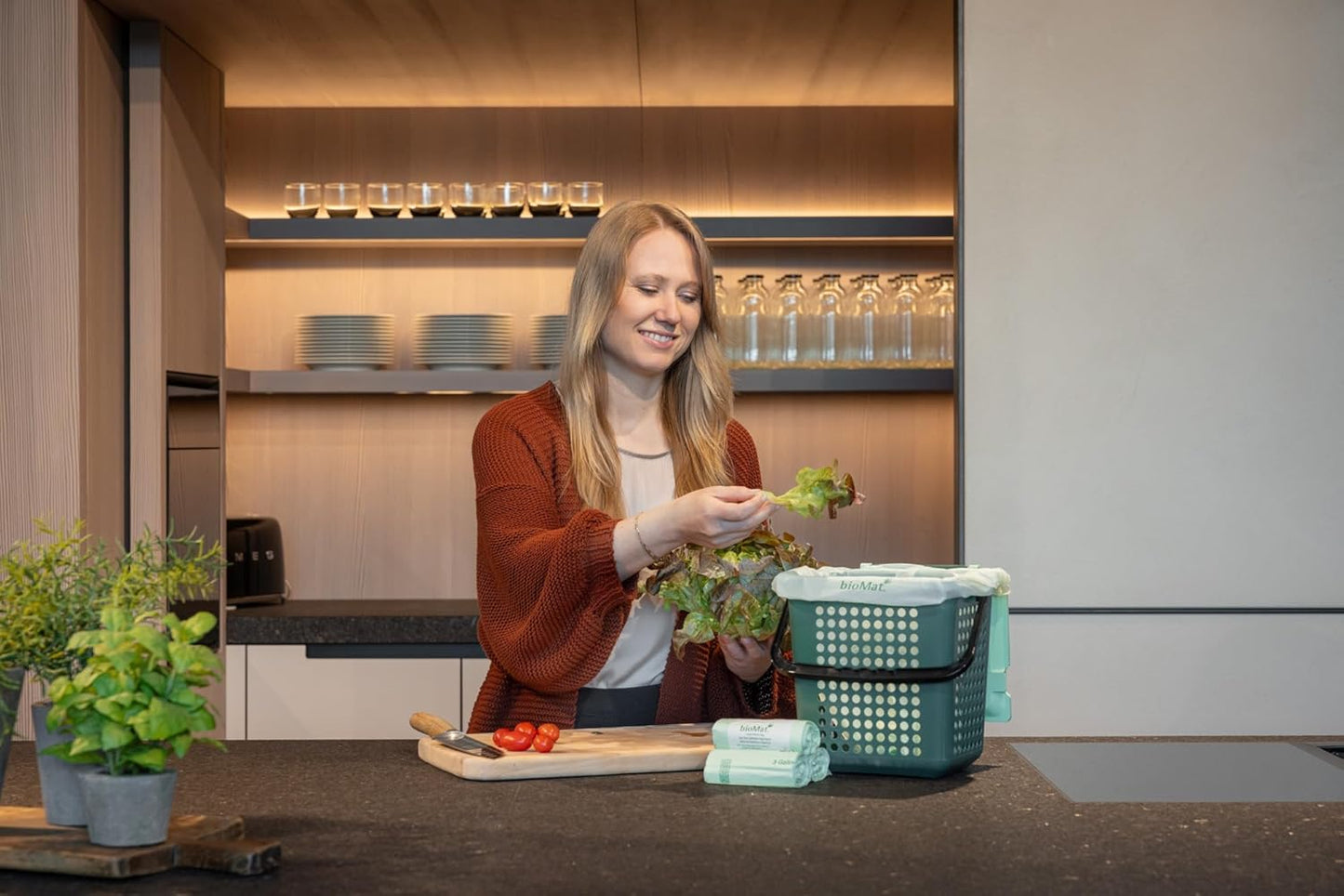 bioMat 3 Gallon Compost Bags, 125 Count, Compostable Trash Bags for Kitchen Compost Bin, BPI ASTM D6400 and CMA Certified Biodegradable Trash Bags