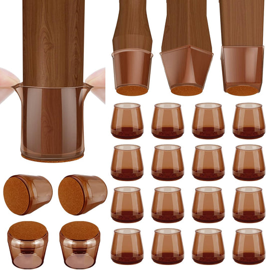 BALEINE 16 Pack Silicone Chair Leg Floor Protectors, Stool Leg Protectors Cap, Non-Slip Chair Leg