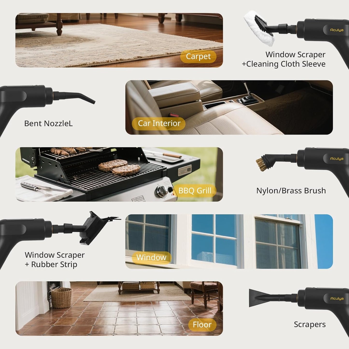 1.69 Quarts Handheld Steam Cleaner for Home Cleaning Portable Steam Cleaner for Car, Carpet, Furniture, Tile Floor, Dirt, Grease, Grout