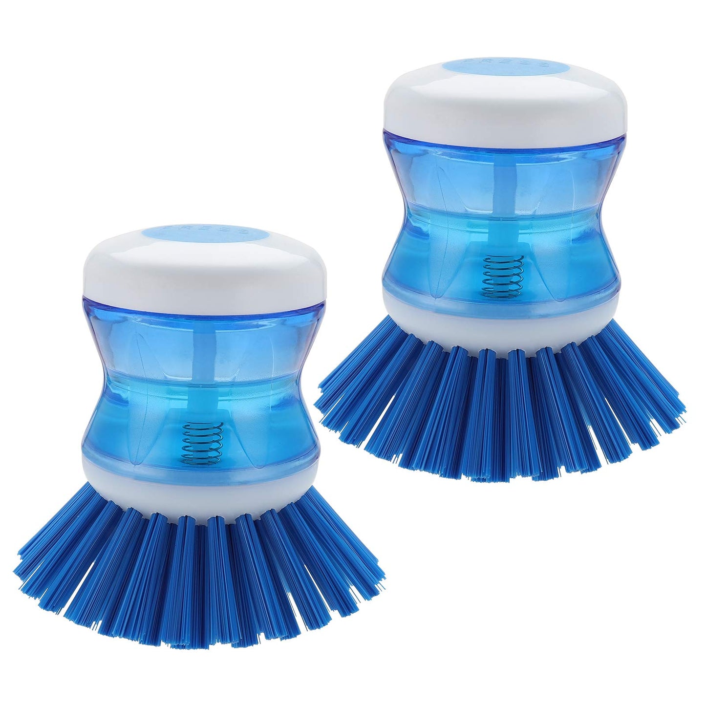Dish Brush with Soap Dispenser, Stiff Bristles Dish Scrubber for Pots, Pans & Sink Cleaning, 2 Pack