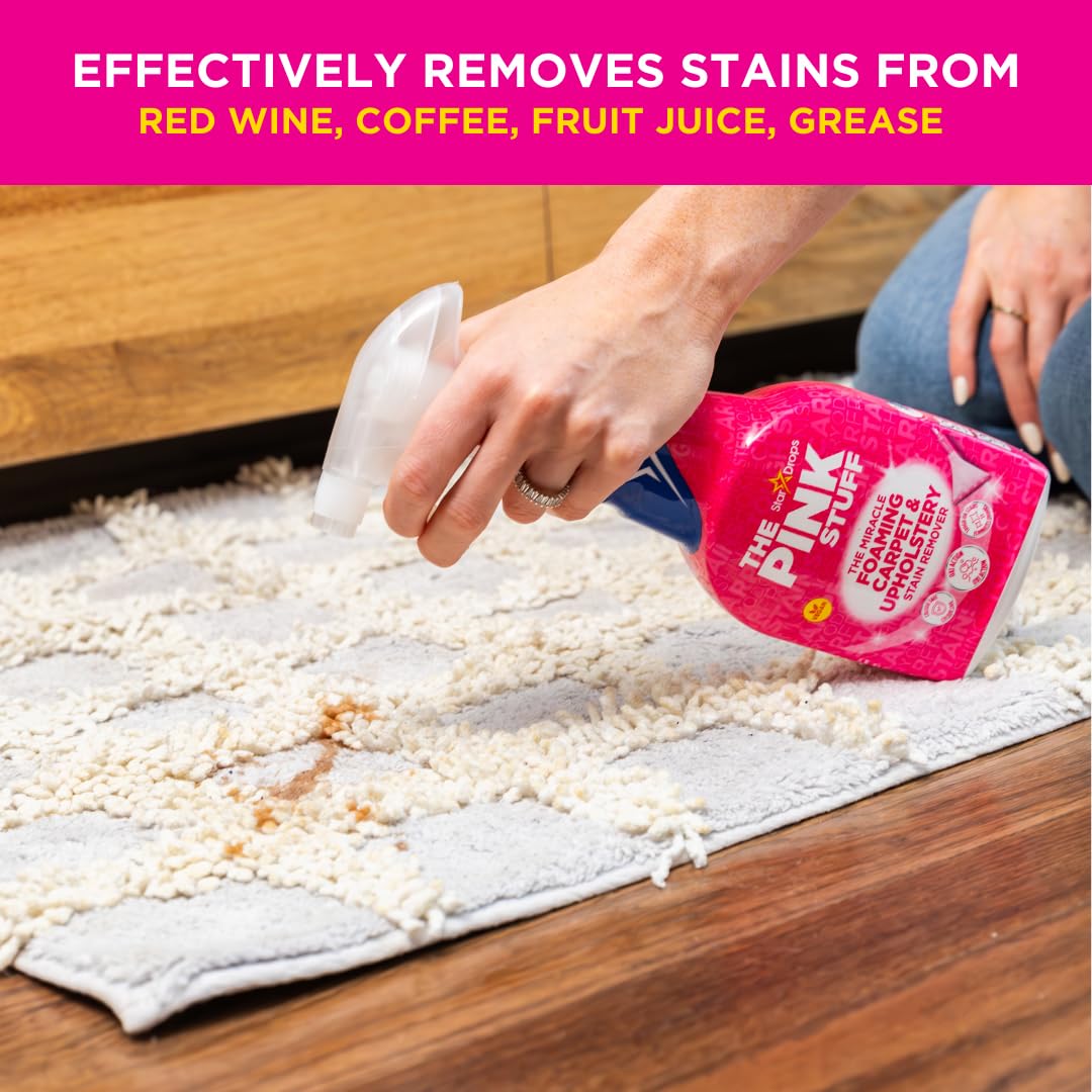 The Pink Stuff Miracle Foaming Carpet & Upholstery Stain Remover, 16 Fl Oz