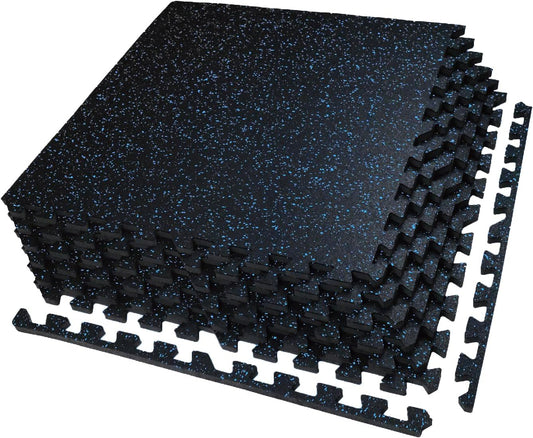 AIRHOP 0.56in Thick 24 Sq Ft Exercise Equipment Mats, 6 Tiles Upgraded Rubber Top with High Density