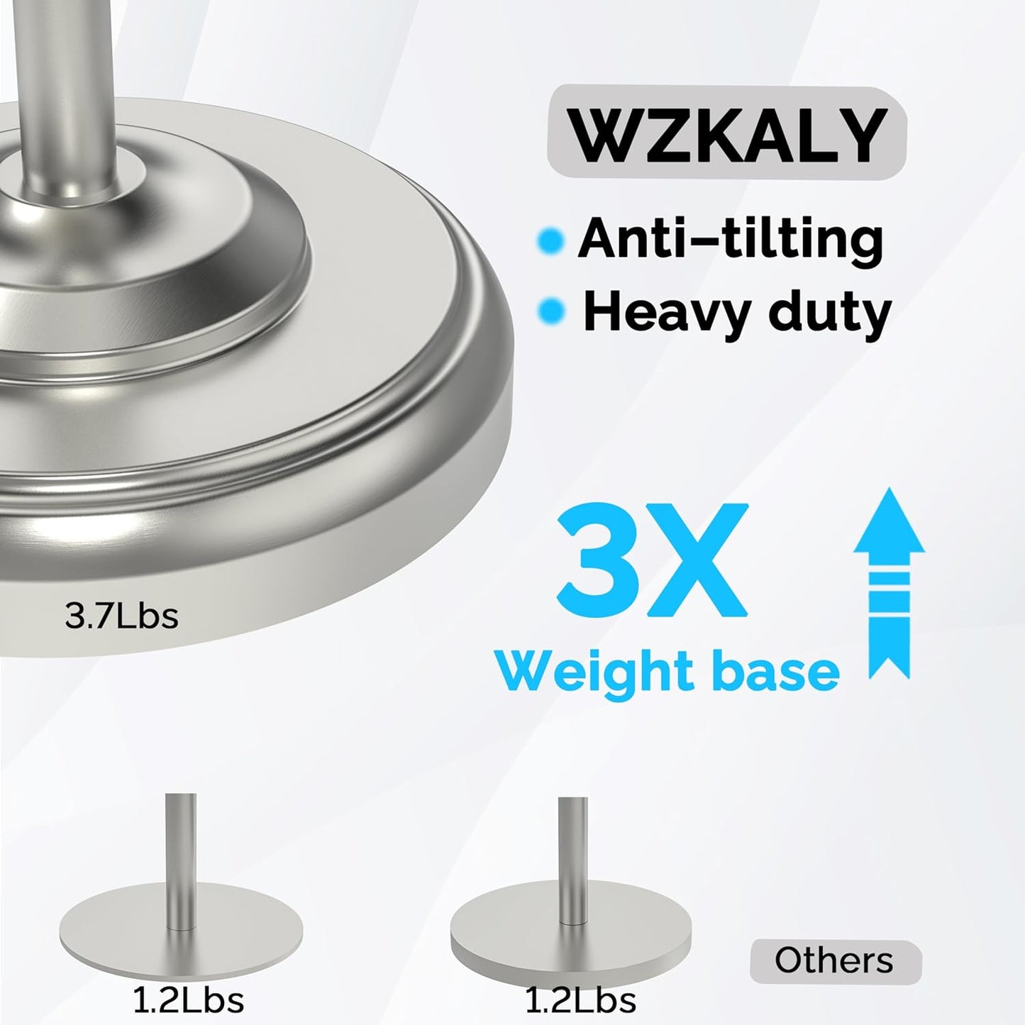 Toilet Paper Holder Stand with Storage – 4 Extra Rolls –Brushed Nickel Toilet Paper Holder for Bathroom – Sturdy Base, Classic Retro Style, Space-Saving Bathroom Storage Organizer, Sliver