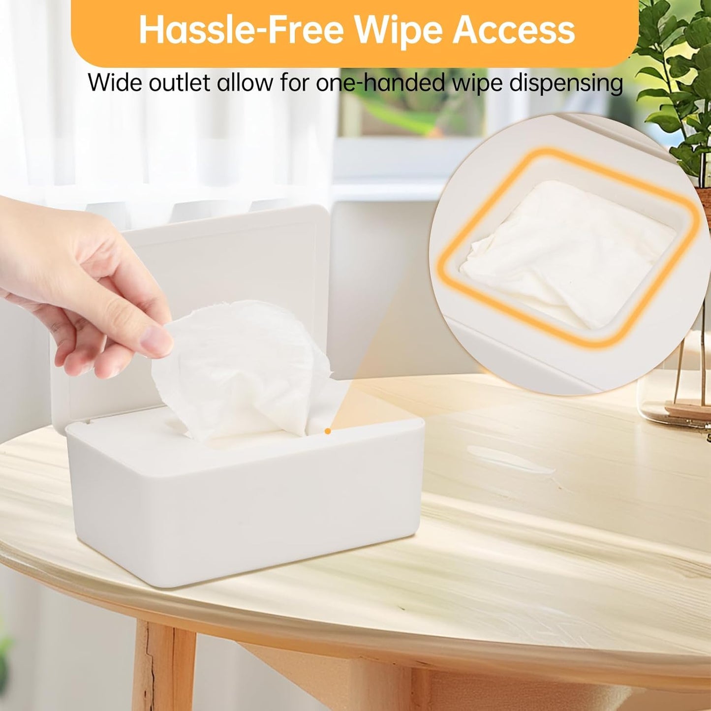 Wipes Dispenser Compatible with Cottonelle Wet Wipes Refill Pack, Refillable Wipes Container, Reusable Wipe Holder with Non-Slip Base, Easy Open Sealed Lid, Keeps Wipes Clean, for Home, Office, Car