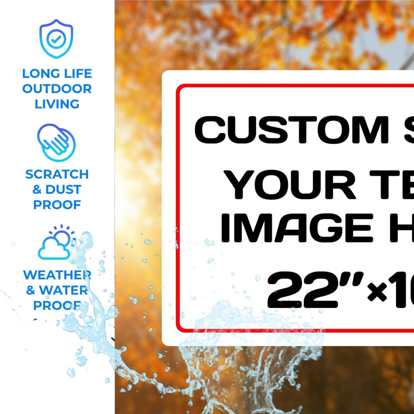 Personalized Aluminum Weatherproof Metal Signs - Multiple Sizes, Custom Text & Picture, Hazard, Garden, Custom Door Signs