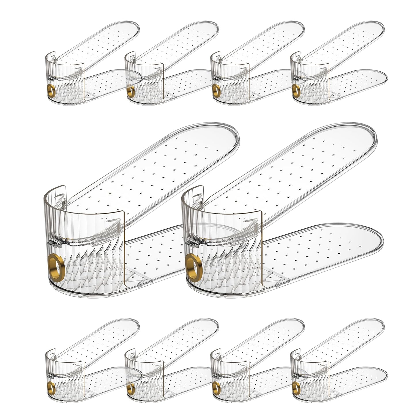SummerVines Clear 10 Pack Shoe Slot Organizer, Shoe Stacker Organizer Holders for A Pair of Shoes