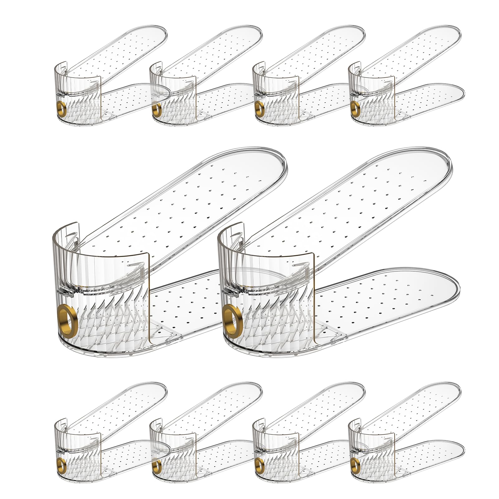 SummerVines Clear 10 Pack Shoe Slot Organizer, Shoe Stacker Organizer Holders for A Pair of Shoes