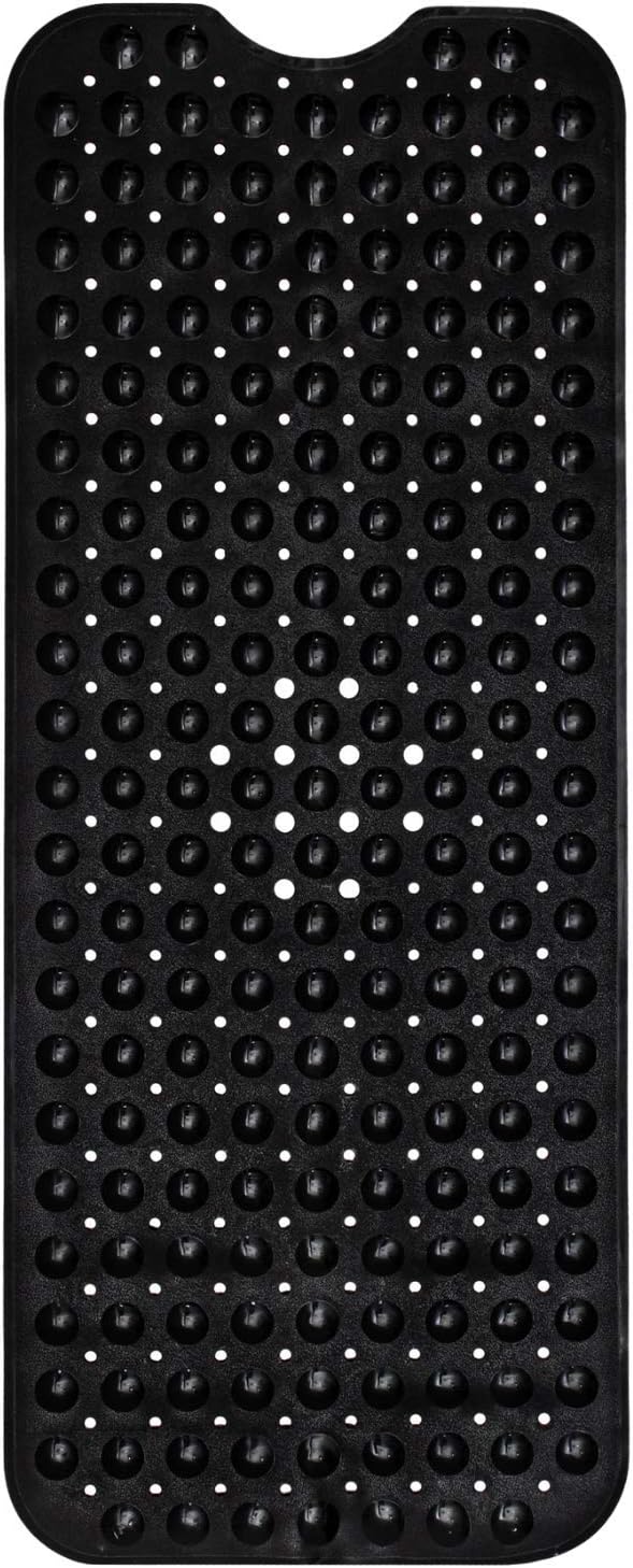 ENKOSI Bath Mat – 40 x 16 Inch Extra Long Non Slip Bathtub Mat – Anti Slip Black Shower Mat with Suction Cups – Bathroom Mat for Tub and Smooth Shower Floors (Black 40x16)