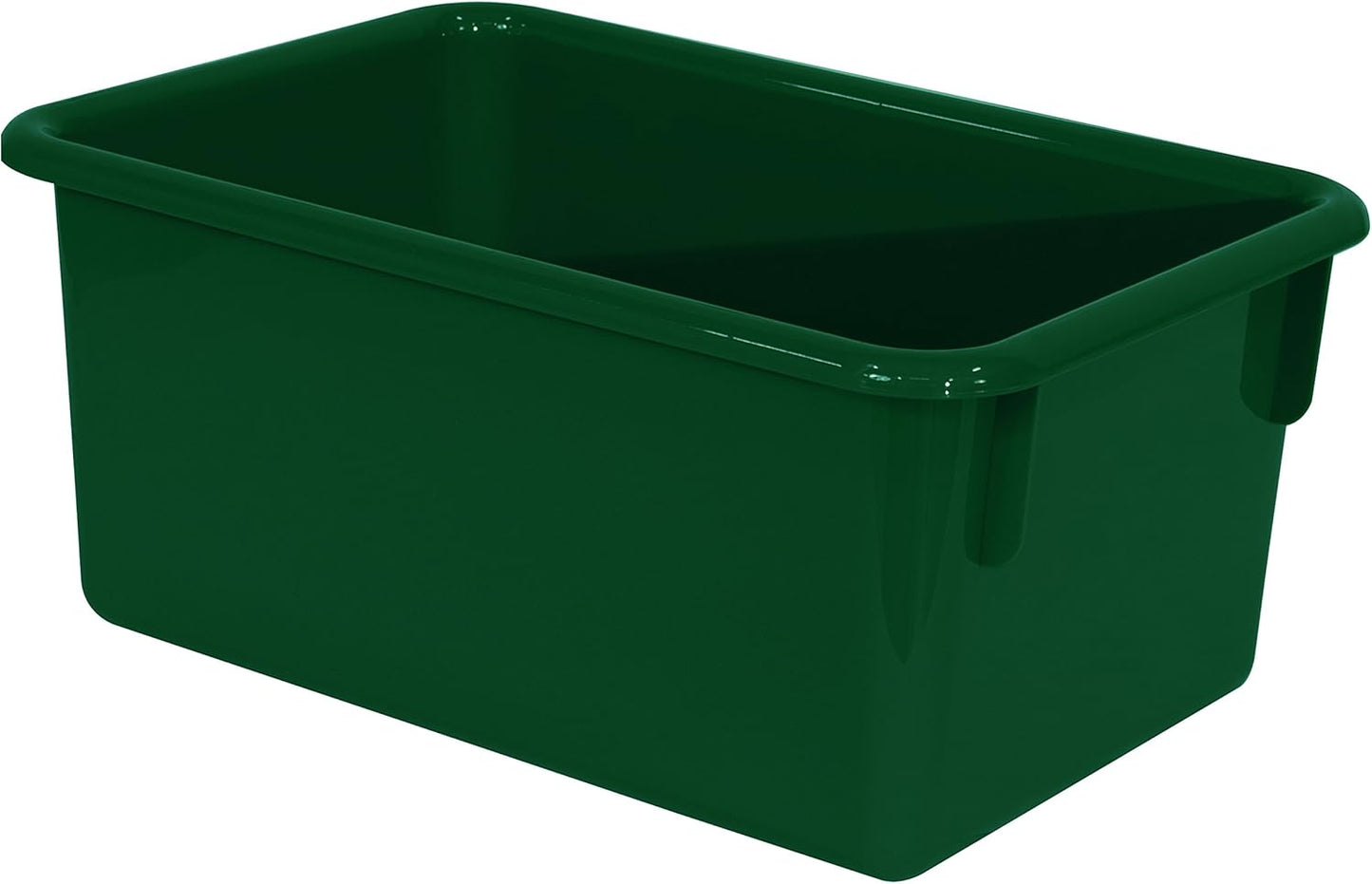 Wood Designs Cubby Storage Bin, Heavy Duty Plastic Containers for Kids Green Cubby Tray Set of 12