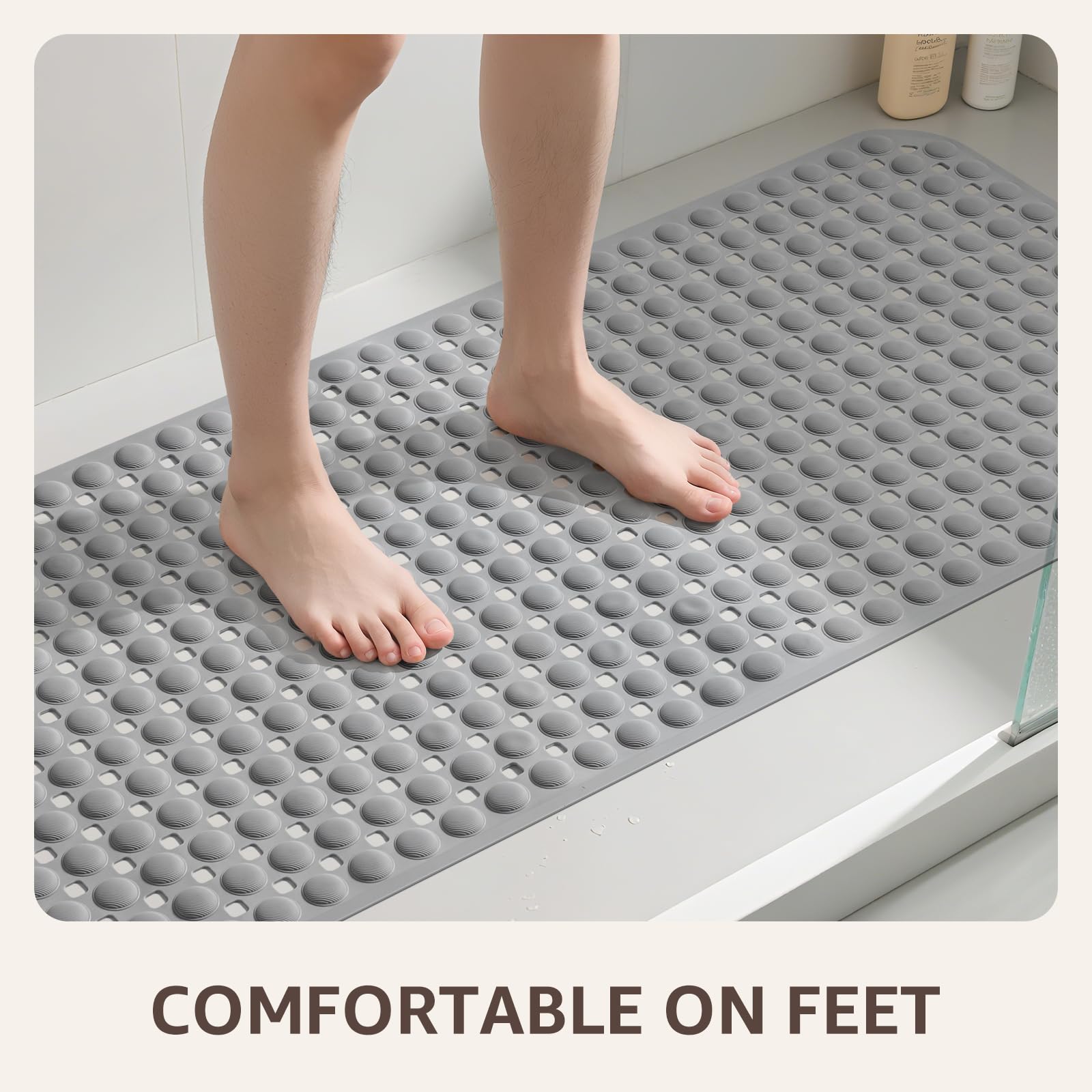 OTHWAY Bath Tub Shower Mat Non Slip, Bathtub Floor Liner Mats for Inside Shower Bathroom, Suction