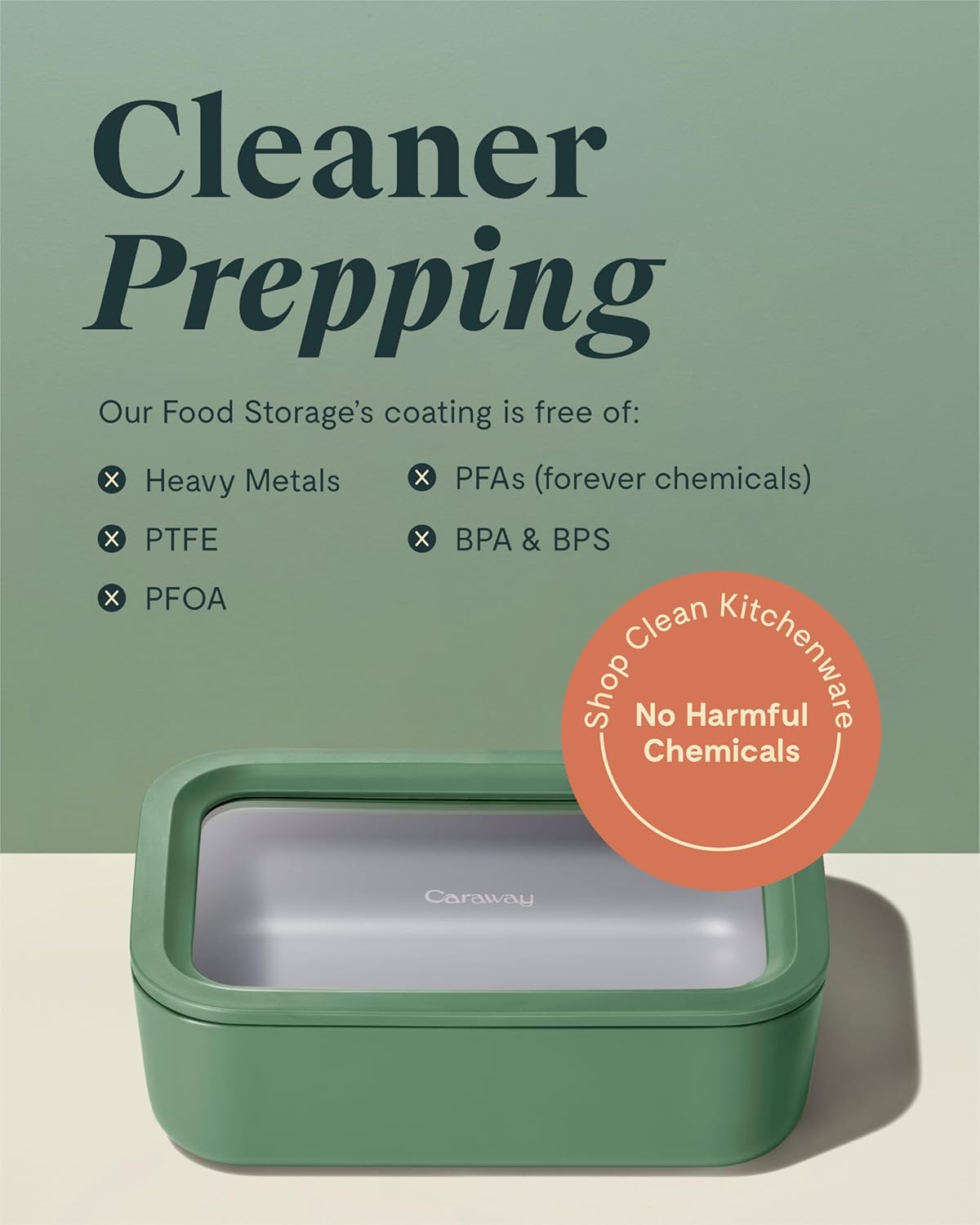 Caraway 2pc Glass Food Storage Set - 6.6 Cup Food Containers (2) - Ceramic Coated - Non Toxic, Non Stick Lunch Box with Lids. Dishwasher, Oven, & Microwave Safe - Navy