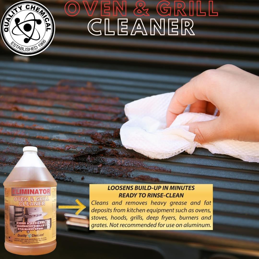 Quality Chemical Oven Cleaner & Grill Cleaner - Heavy-Duty/Fast Acting & Easy to Use/Degreaser/Heavy Duty Oven Cleaner/Best Oven Cleaner/Made in USA - 128 oz (Pack of 2)