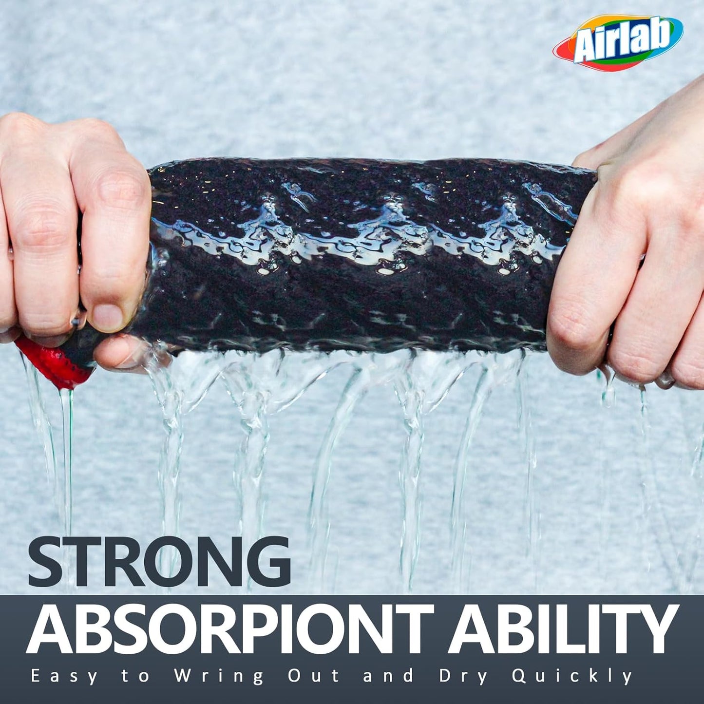 Airlab Microfiber Cleaning Cloth Waffle Weave Dust Rags for Household Kitchen Towel Absorbent Quick Drying Cleaning Rags Streak Free Lint Free, 6 Pack,12 x 12 Inches, Grey