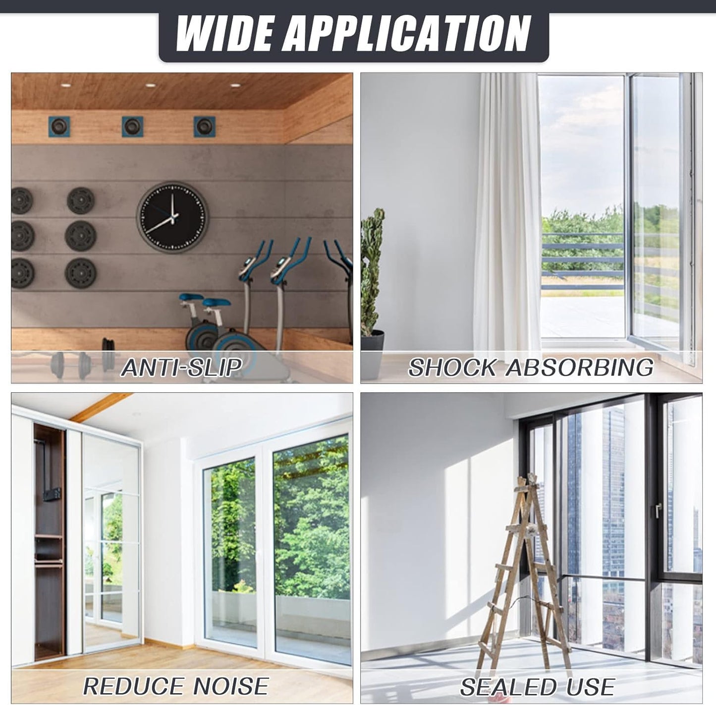 Neoprene Adhesive Rubber Strips, Sheets, Rolls With Self-Stick Backing - Seal Gasket for Matting Padding - 1" Wide x 1/8" Thick x 10' Long