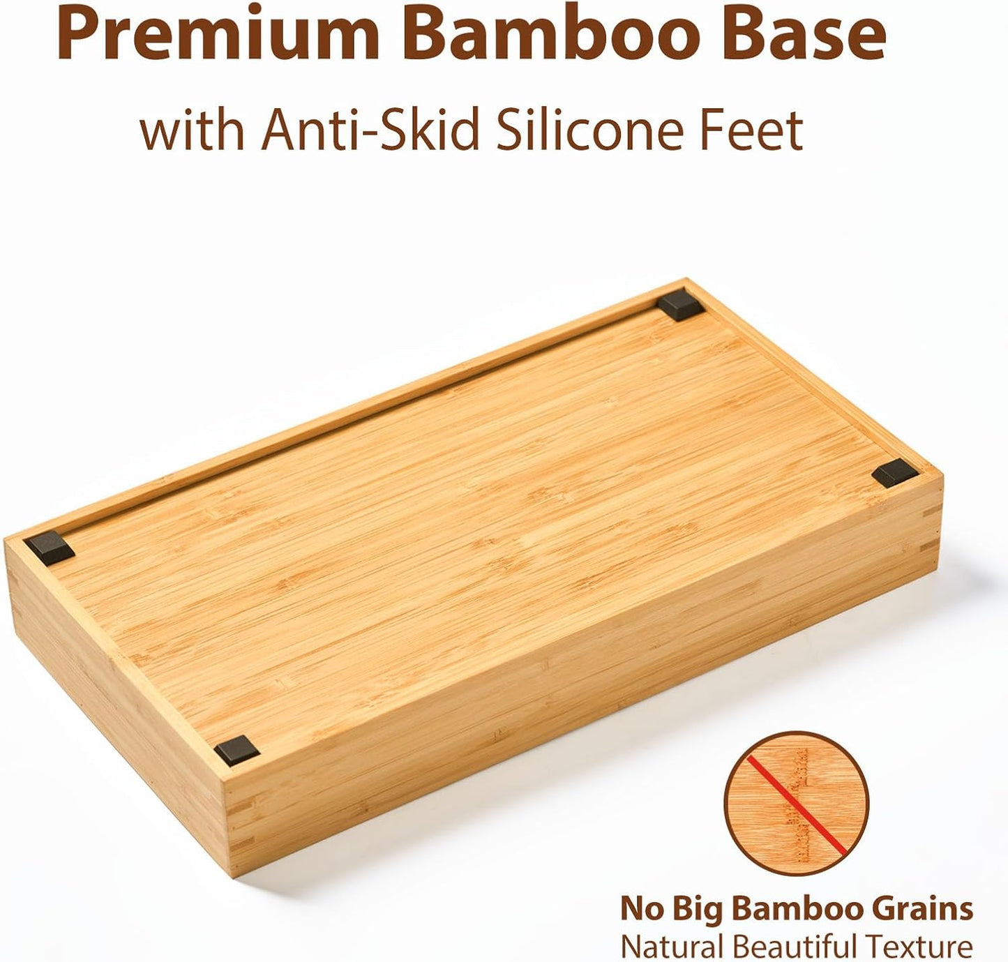 Umilife Bamboo Kitchen Drawer Organizer, 8 Inch Silverware Utensils Tray Holder for Small Drawer, Wood Caddy for Flatware Cutlery Knives