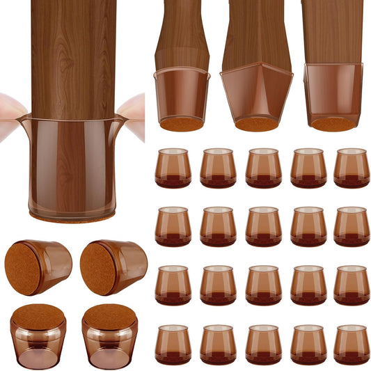 BALEINE 24 Pack Silicone Chair Leg Floor Protectors, Stool Leg Protectors Cap, Non-Slip Chair Leg