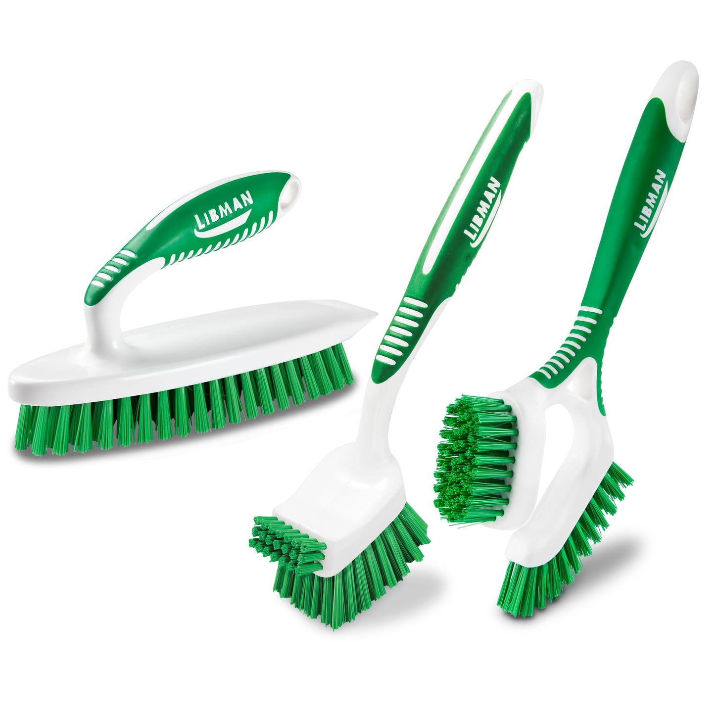 Libman Heavy Duty Scrub Brush Kit for Tub, Tile & Grout, 3 Brush Styles