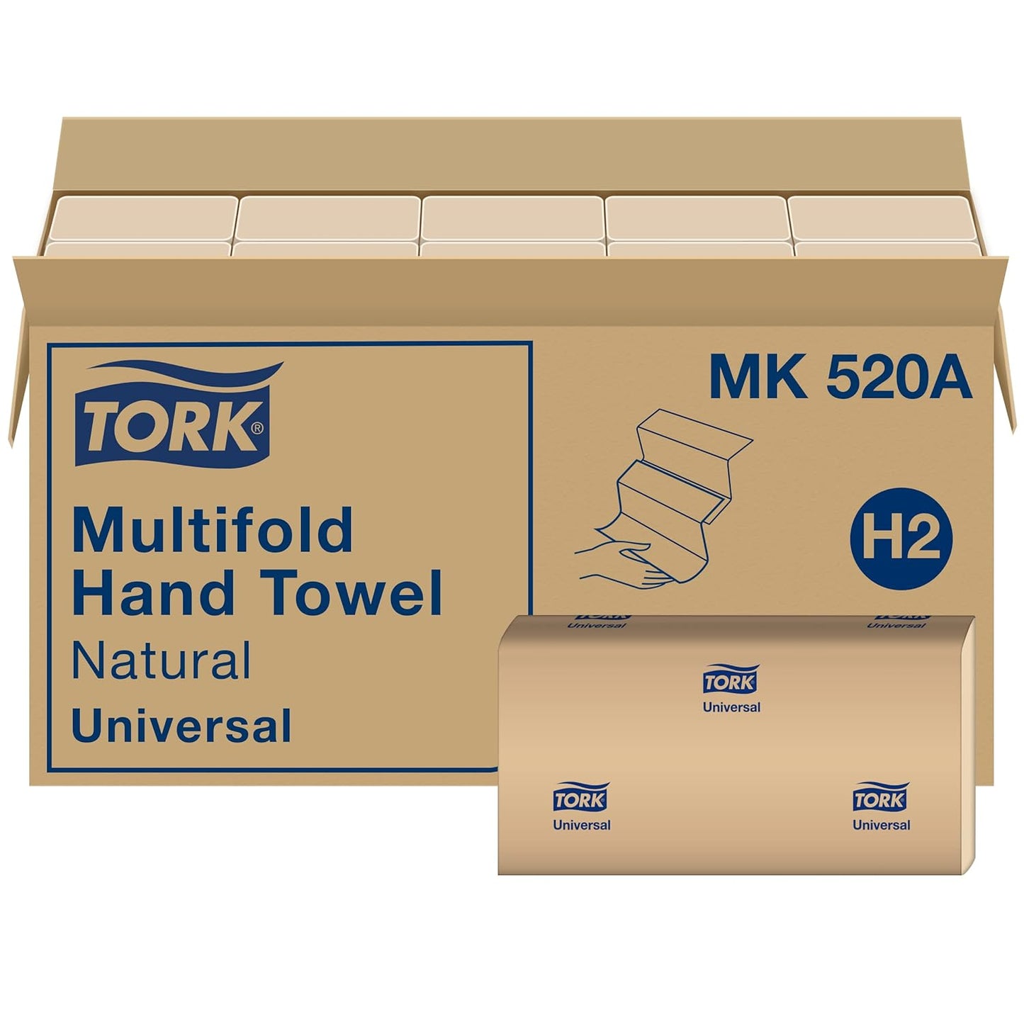 Tork Xpress Paper Towel Dispenser and Tork Multifold Hand Towel Natural H2