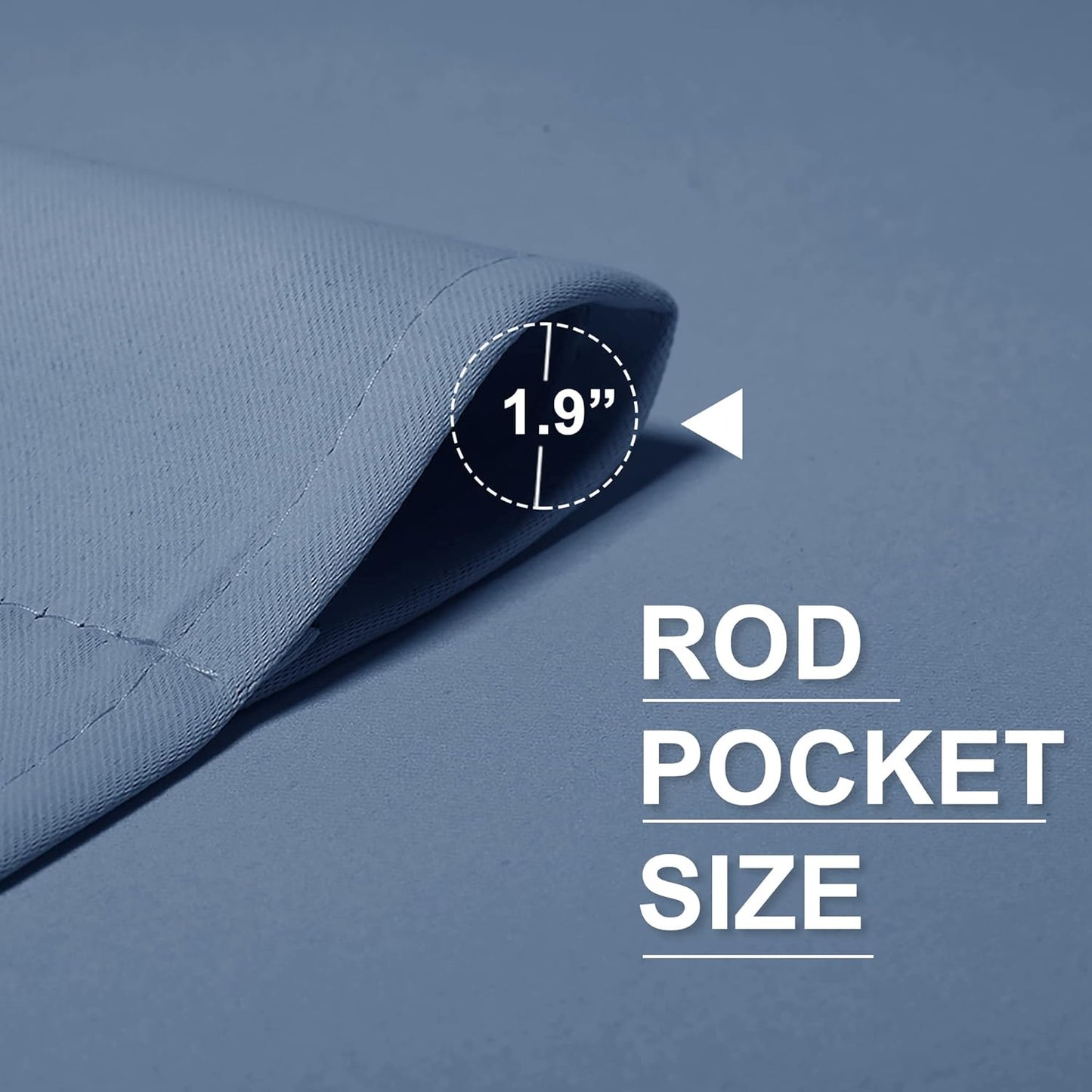 RYB HOME Blackout Curtains for Kitchen, Over Sink Privacy Curtains Window Decor, Thermal Insulating Drapes for Bathroom Cafe Bedroom Small Window, W 42 x L 24 inch, Stone Blue, 2 Panels