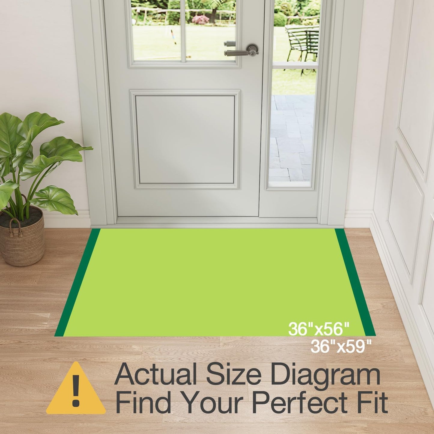 LUMI Ultra Thin Door Mat for Entryway,36"x59" Low Profile Non Slip Rubber Backing Indoor Doormat, Easy Clean Welcome Entrance Mat for Inside House, Patio,Light Grey