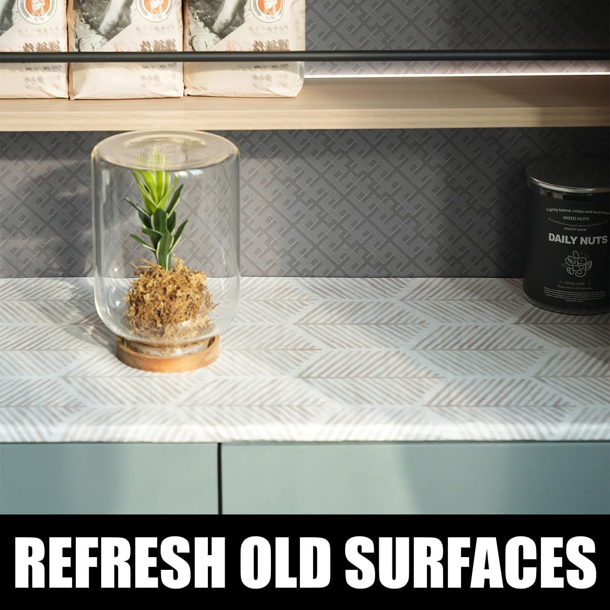 Shelf Liners for Kitchen Cabinets, Non Adhesive and Strong Non-Slip Shelf Cabinet Drawer Liners for Kitchen Wire Fridge, Waterproof Shelf Drawer Liner,Easy to Clean,12IN x 20FT