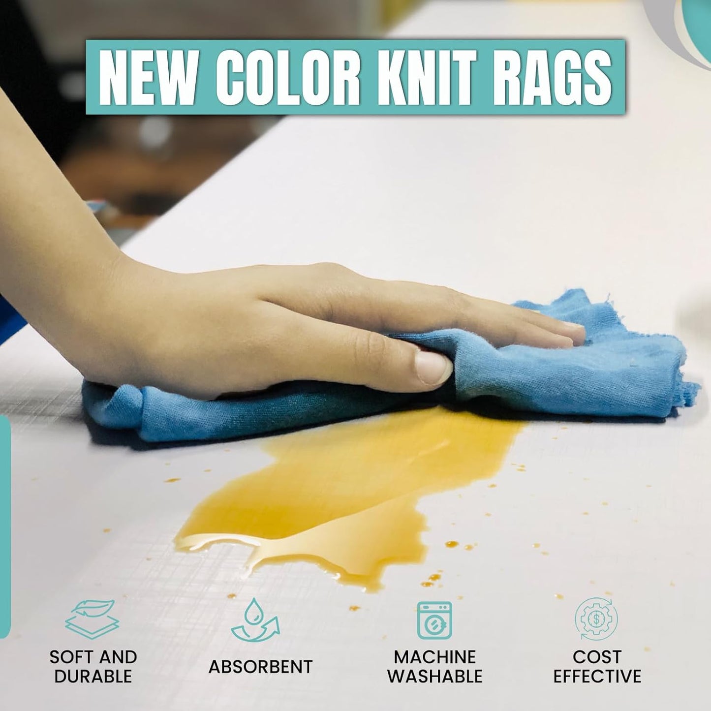 Premium Color Knit Cleaning Rags (4 lbs. Bag) – Shop Rags Bulk for Workshops, Mechanics, Painters, and Home Use, Multipurpose Cotton T-Shirt Rags