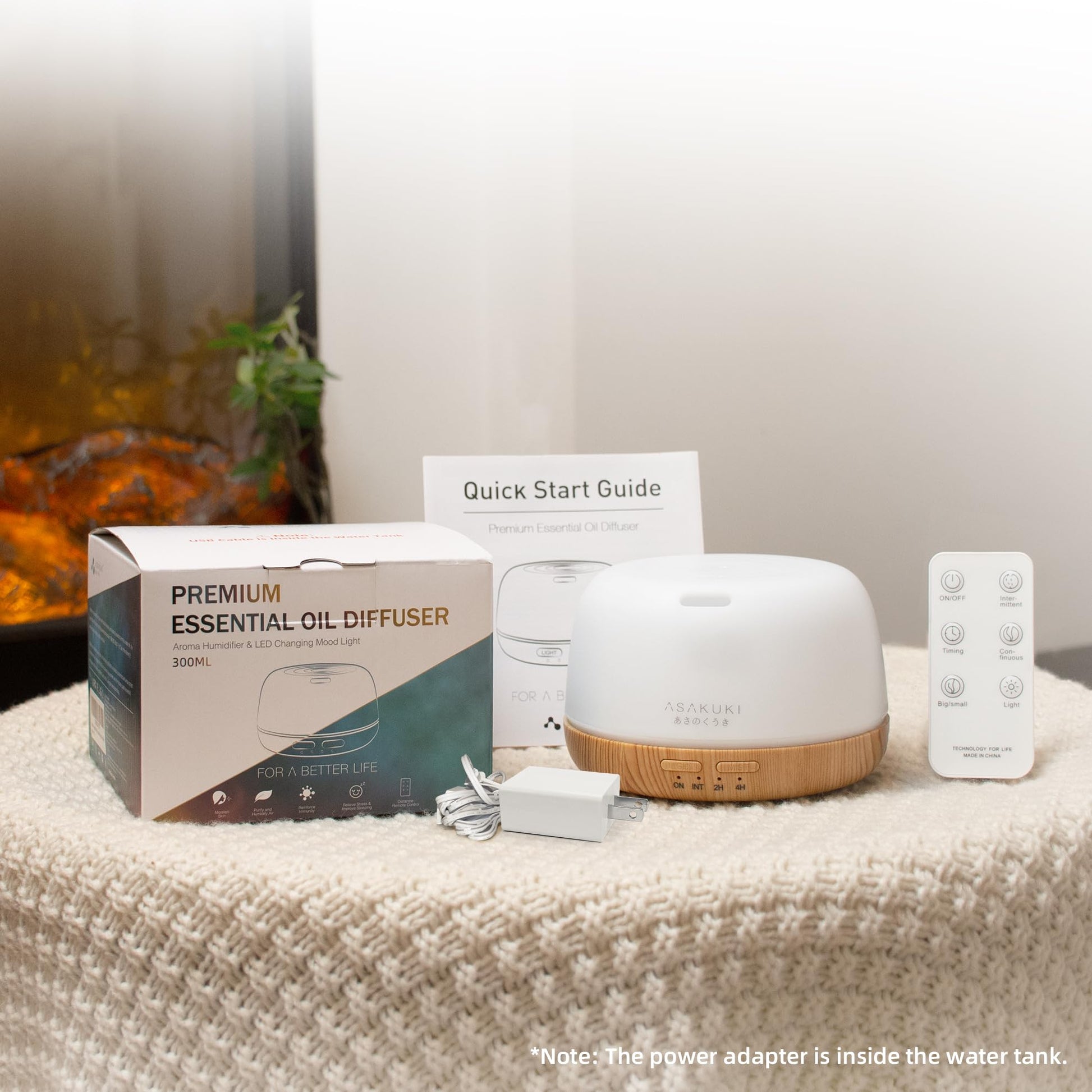 ASAKUKI Essential Oil Diffuser, 300ml Aromatherapy Oil Humidifier