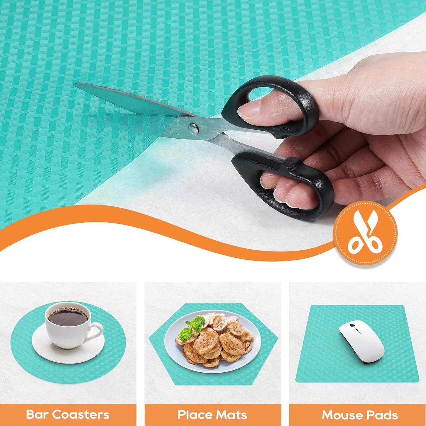 Blue Shelf Liners for Kitchen Cabinets Refrigerator Liners Waterproof & Oil-Proof Kitchen Cupboard Liner Drawer Mats EVA Material Non Adhesive Fridge Liner 11.8 x 236.2 Inches x 2 Rolls