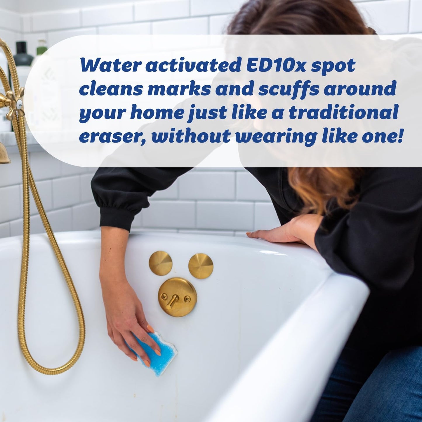 Scrub Daddy Eraser Sponge - 10x More Durable Than Traditional Erasers with Scrubbing Gems - Removes Dirt, Scuffs & Stains - Water Activated Sponge Eraser (2 Pack)