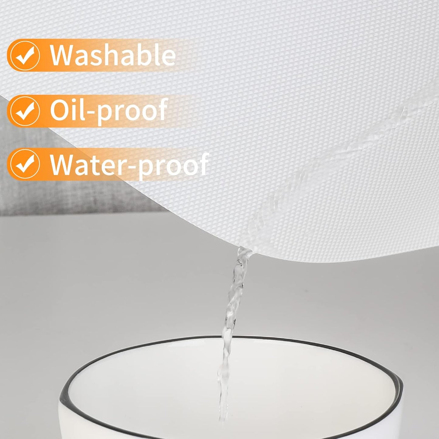 Kitchen Shelf Liner Drawer Liners, Non-Adhesive Refrigerator Liners Waterproof Fridge Mats with Strong Durable Kitchen Cabinets Mat for Drawers, Shelves, Pantry White