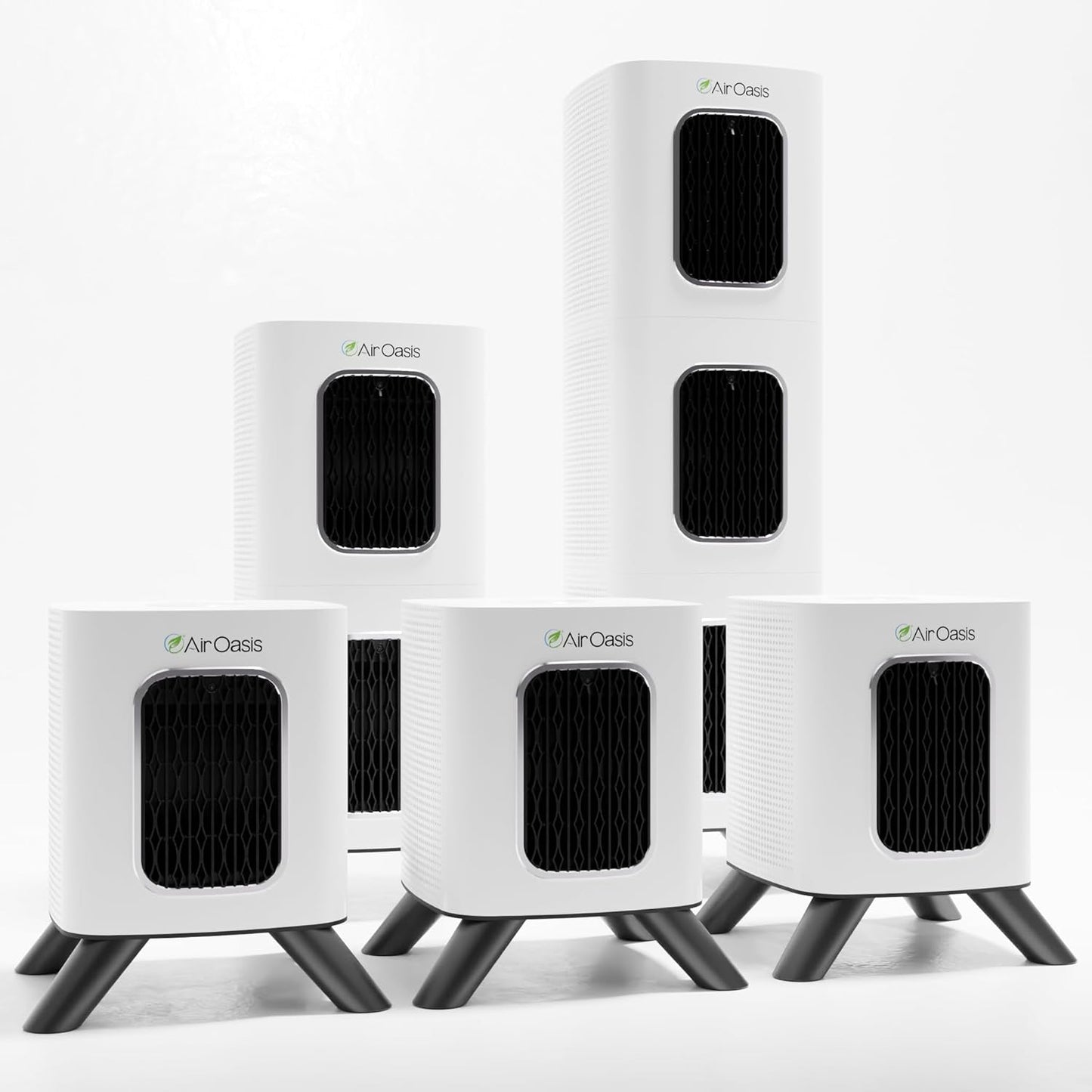 Air Oasis iAdapt 2.0 H13 HEPA Filter Air Purifier | Whole Home Healthy Air Bundle | 5 Air Purifiers, 3x Small, 1x Medium & 1x Large Air Purifier