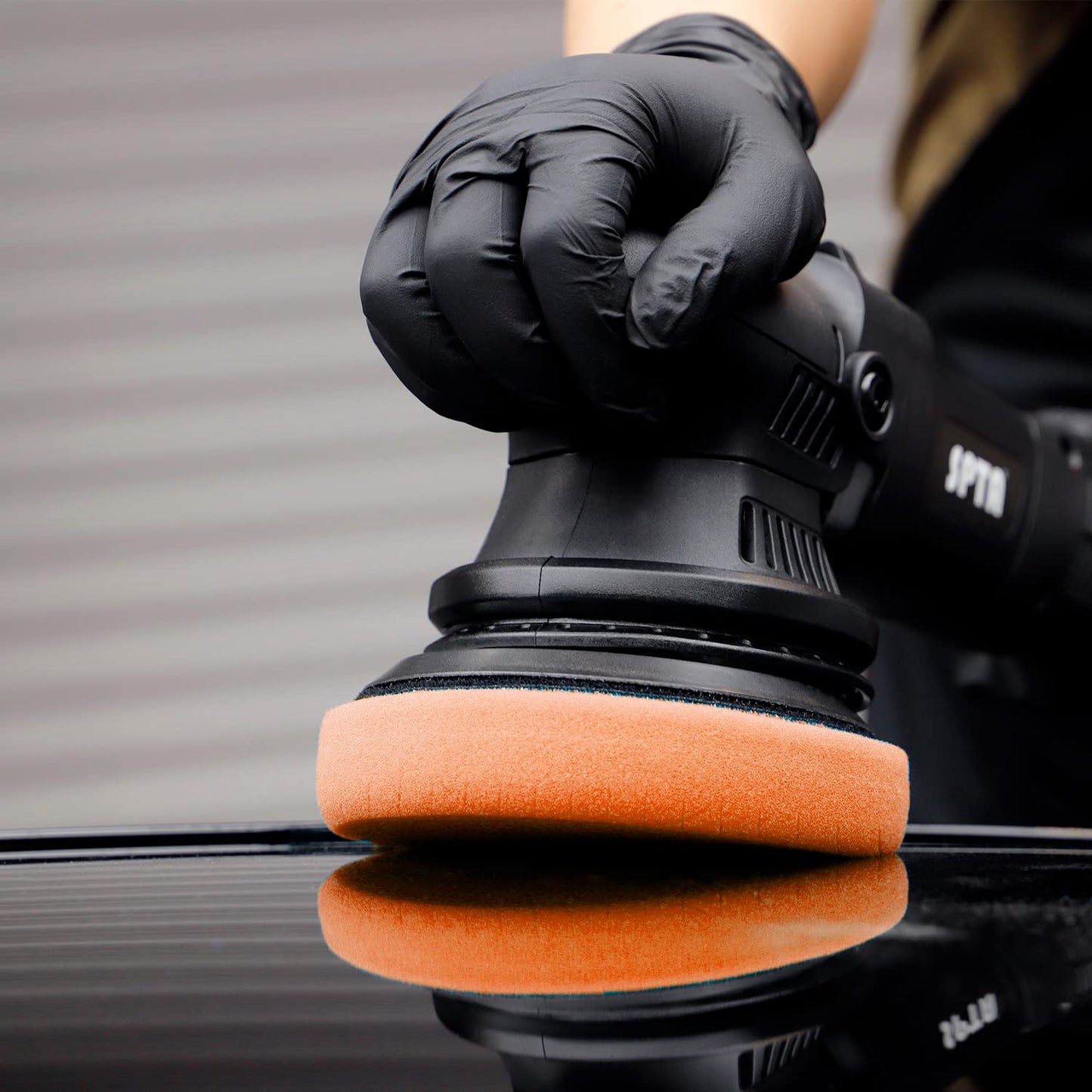 SPTA Orange Light Cut Pad, Buffing Polishing Pads, 3Pcs 5.5 Inch Face for 5 Inch 125mm Backing Plate Compound Buffing Sponge Pads for Car Buffer Polisher Compounding, Polishing and Waxing -X00224Y6O3